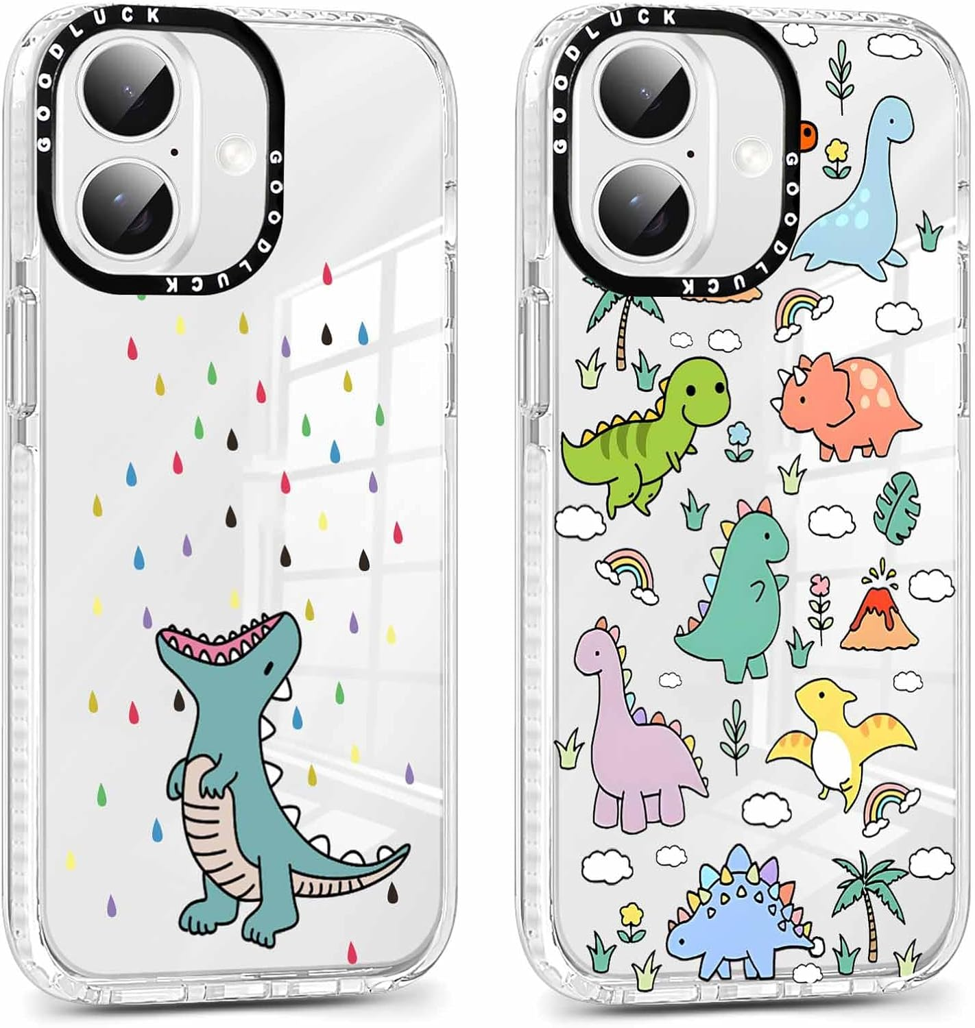 Xylota 2 X Transparent Mobile Phone Case for Iphone 16 Pro 6.3 Inch Case, Transparent Case Pattern Aesthetic Bows Girls Women Protective Case Soft Silicone TPU Bumper Shockproof Cover for Iphone 16