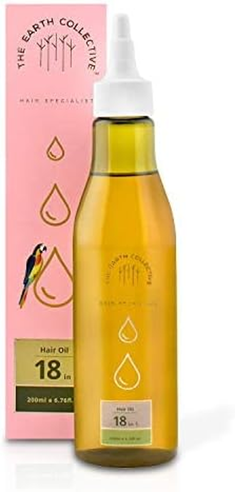 THE EARTH COLLECTIVE 18 in 1 Hair Oil, 200 Ml, a Complete Blend of 18 Herbs and Oils for Healhy, Strong Hair. Ayurvedic Hair Oil image number 1