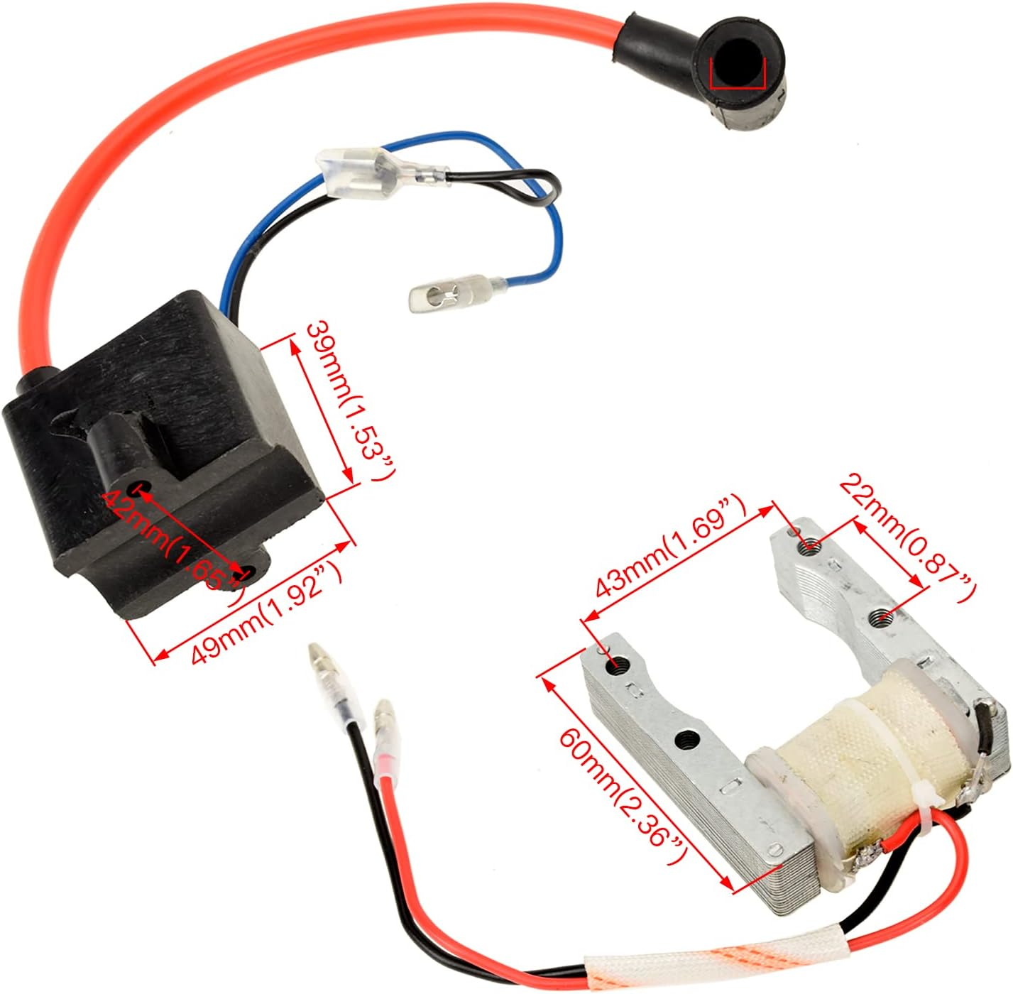 YOXUFA Performance CDI Ignition Magneto Coil Spark Plug Kit for 49Cc 50Cc 66Cc 80Cc 100Cc 2-Stroke PK80 BT80 YD100 Engine Gas Motorized Bike Bicycle Parts (Yo-Ic01-80Cc) image number 4