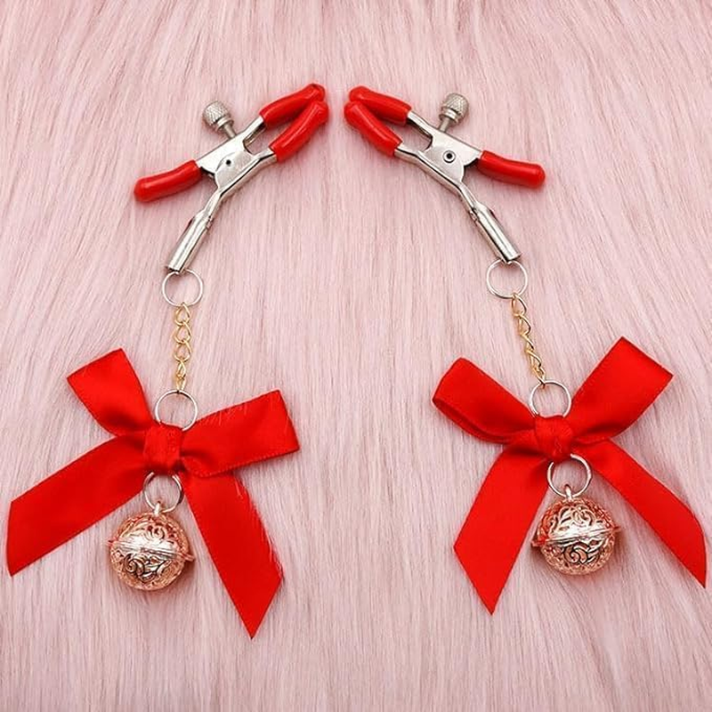 Nipple Sex Toys Bow Nipple Clamps Bells Sexual Pleasure Non Piercing Adjustable Chain Nipple Clip on Jewelry Breast Clamps image number 5