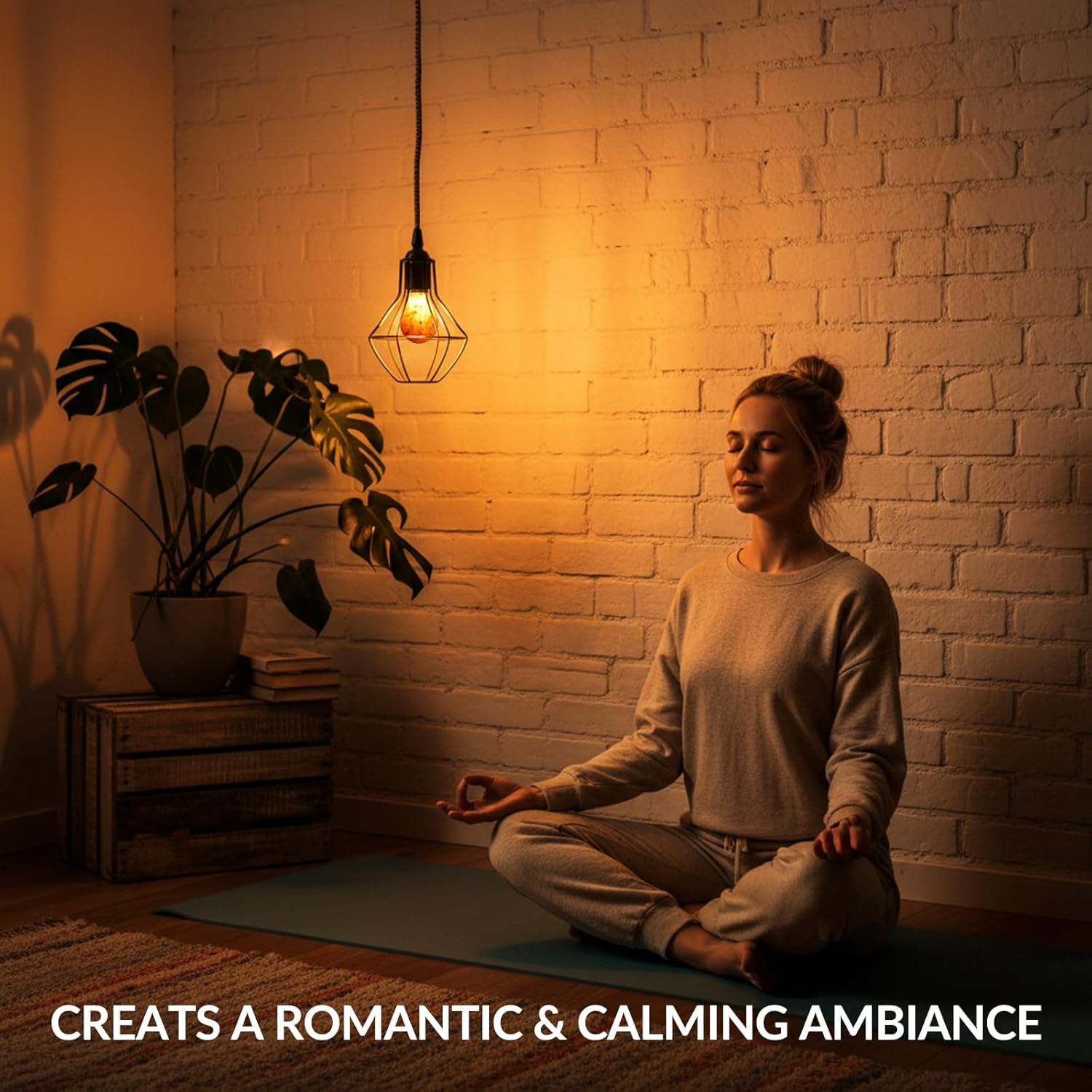 Brightark E27 LED Bulbs, E27 Edison Screw Bulb 6W, Himalayan Salt Light Bulb Warm Wihte 2200K, Amber Light Bulbs for Bedroom, Living Room, Non Dimmable image number 5