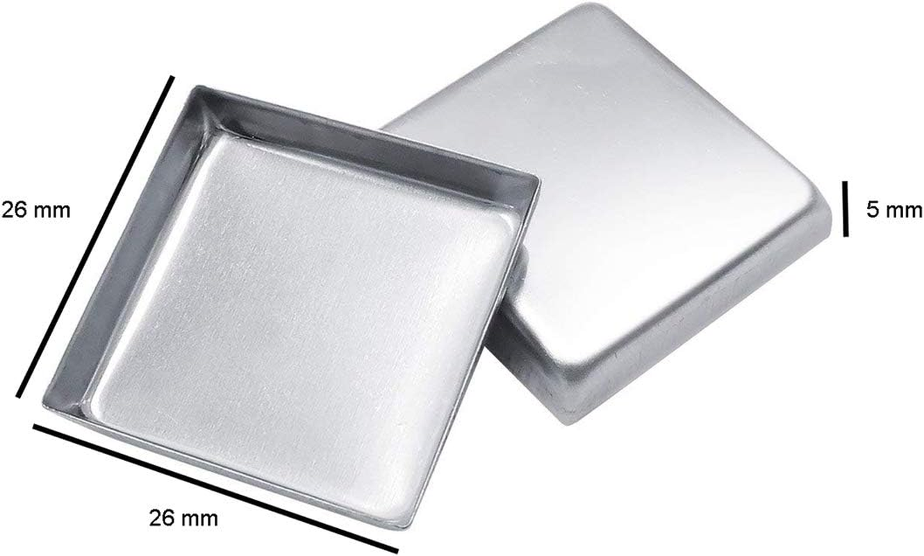 20 Pieces Empty 26 Mm Square Metal Pans Cosmetic Eyeshadow Blush Lipstick Organizer for Magnetic Makeup Palette (Height 5 Mm) image number 4