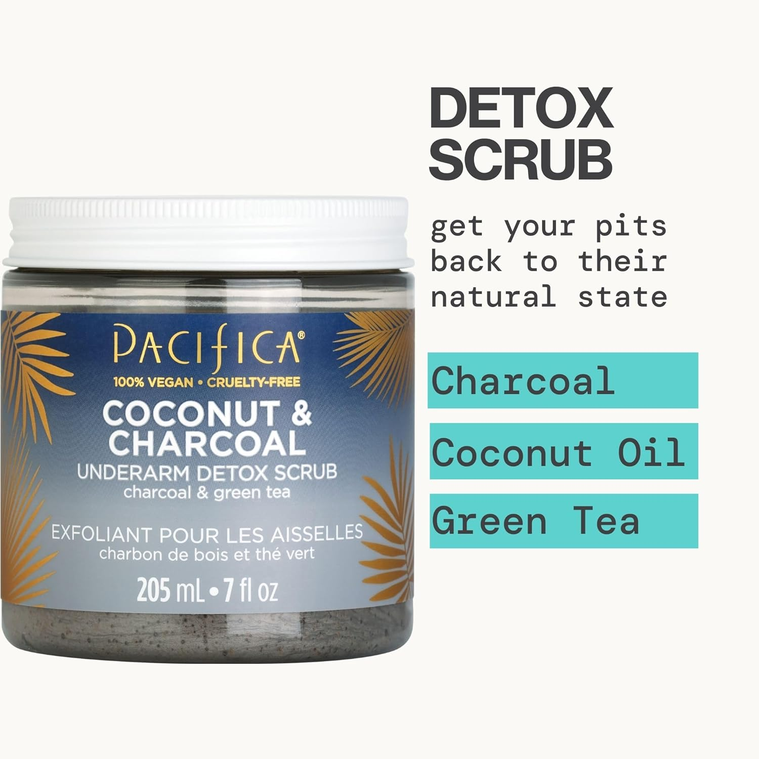 Pacifica Underarm Detox Scrub - Coconut and Charcoal, 205 Ml (Pack of 1)