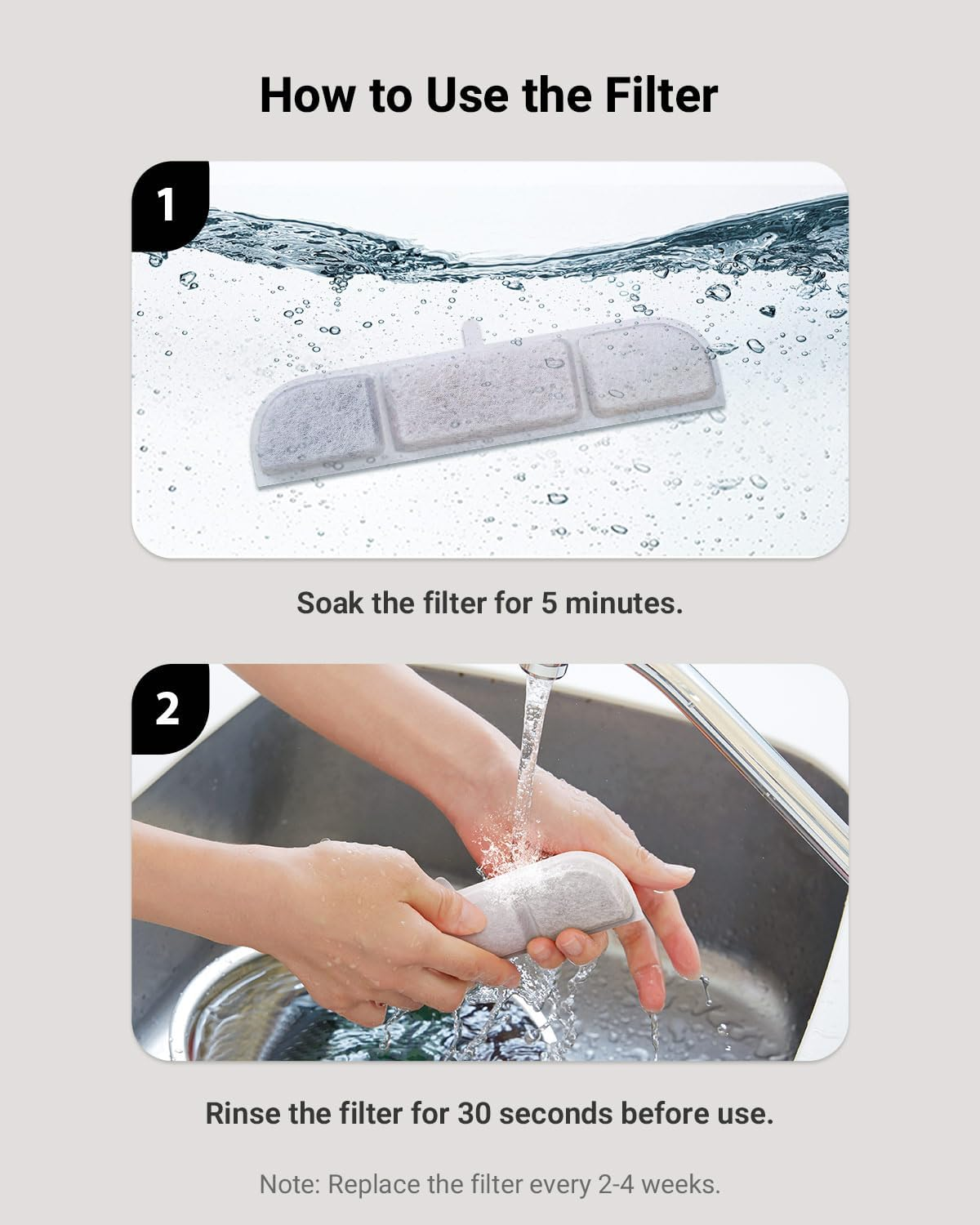 Downypaws Drinking Fountain for Cat Wireless Filter Pack of 6 for DPWFP6 image number 4