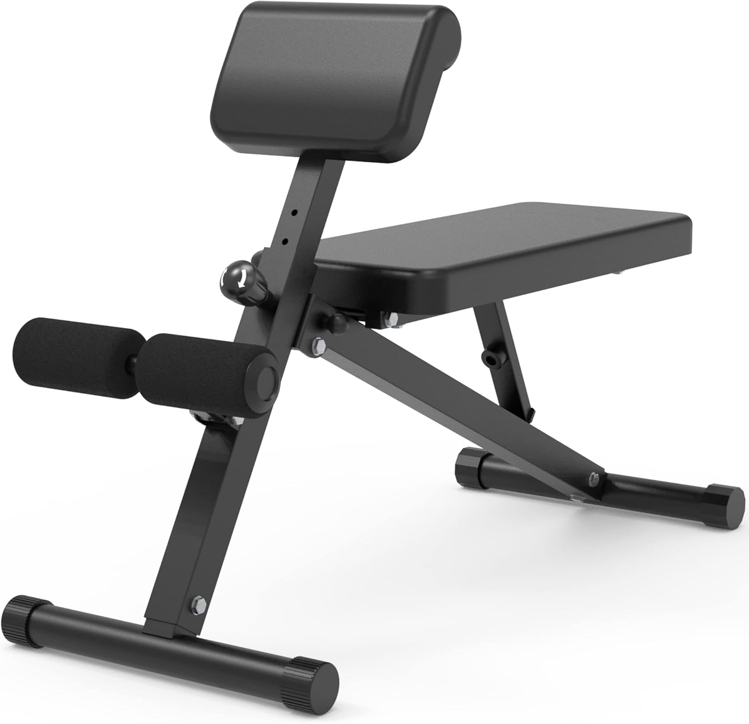 Leikefitness Roman Chair Adjustable Weight Bench Foldable Workout Exercise Full Body Strength Training Preacher Curls Black image number 5