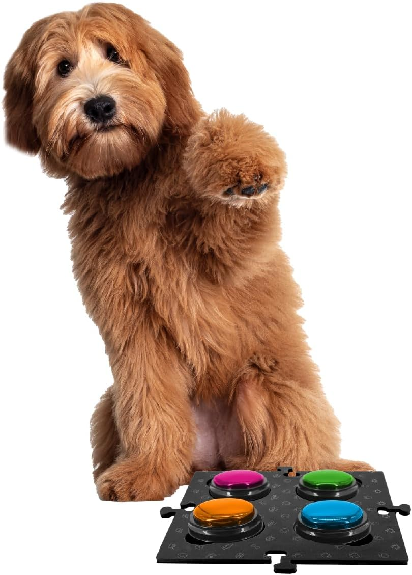 LASER Tech4Pets Black Talking Button Mat 2-Pack: Organize & Protect Your Buttons for Effective Pet Communication