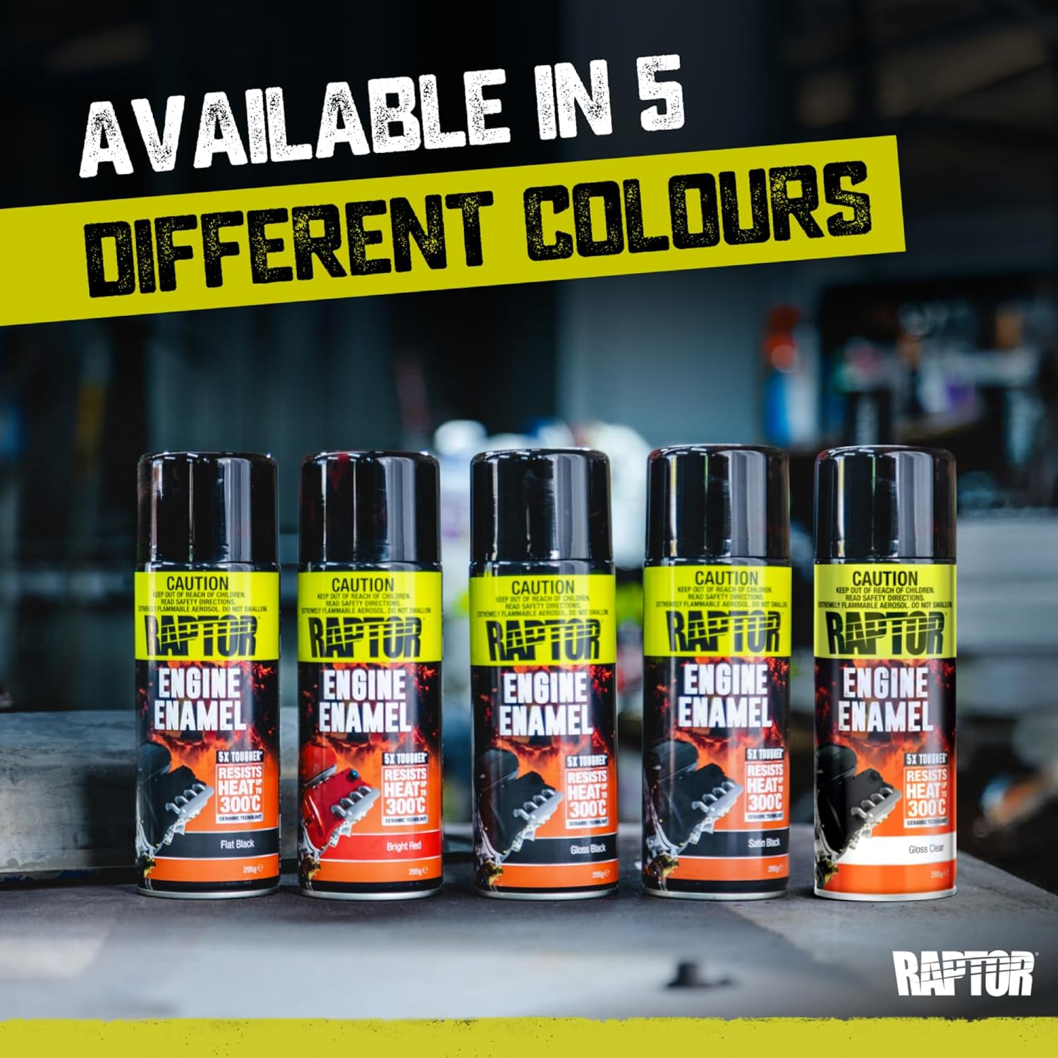RAPTOR High Temp Engine Enamel, Heat Resistance up to 300&deg;C, Superior Corrosion Resistance, Excellent Adhesion, 5X Tougher than Ordinary Paint, 295G, Flat Black - Flat Black image number 5