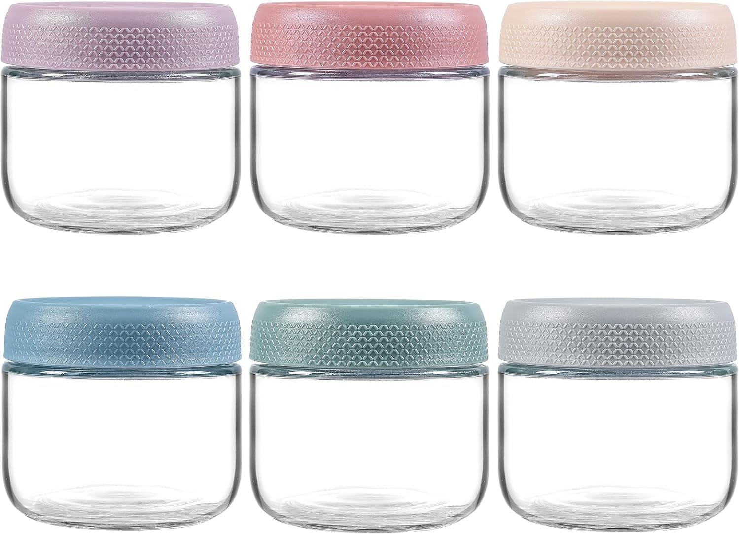 Small Glass Jars for Overnight Oats Salad Yogurt Pudding Cereal Candy Snacks Storage Containers Meal Prep Mason Jar with Airtight Lids,6 Pack image number 3