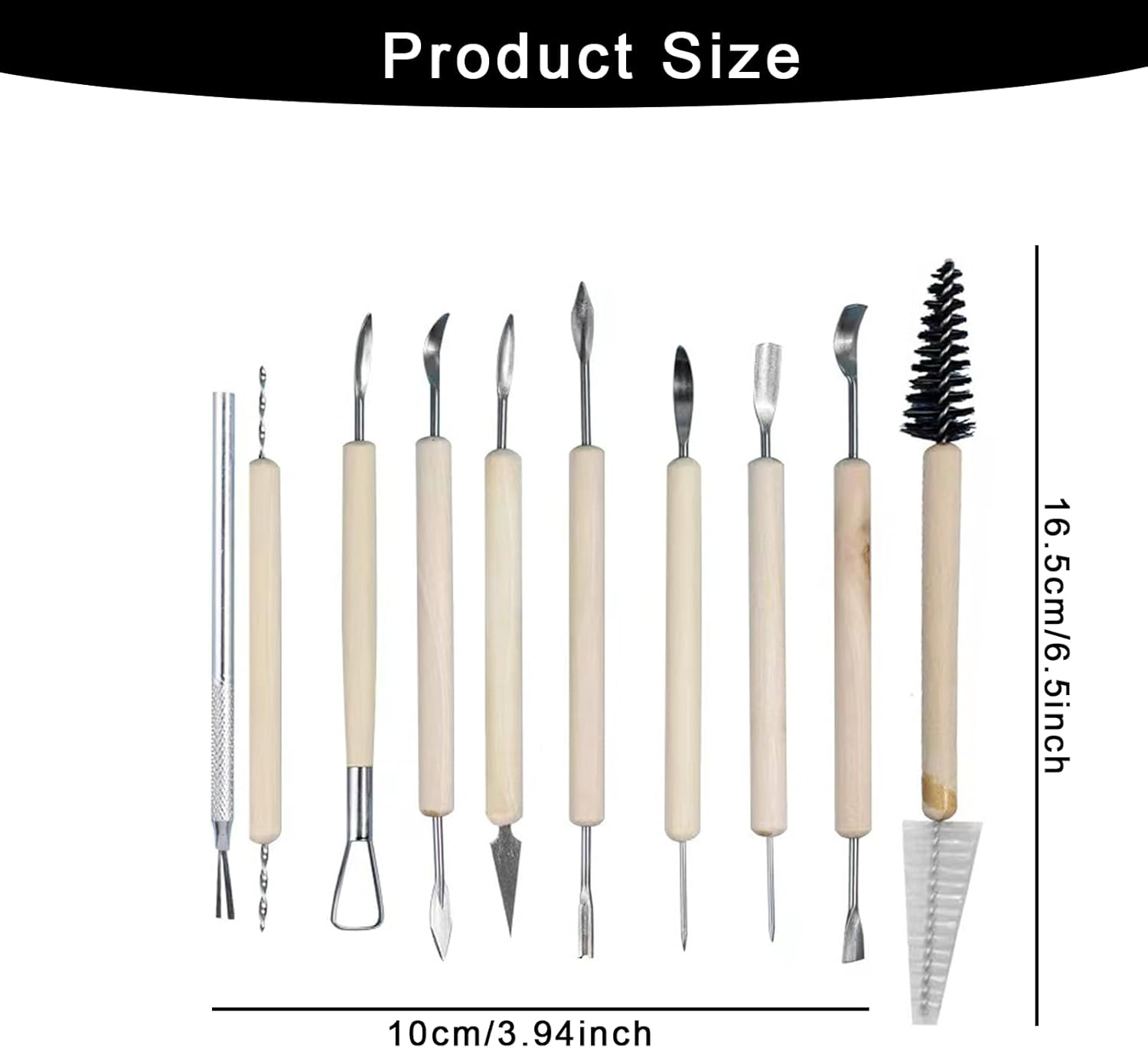 11PCS Pottery Clay Sculpting Tools Multifunctional Wood Carving Modeling Tools Wood Carving Kit Polymer Modelling DIY Sculpture Pottery Carving Suitable for Adults Beginners image number 1