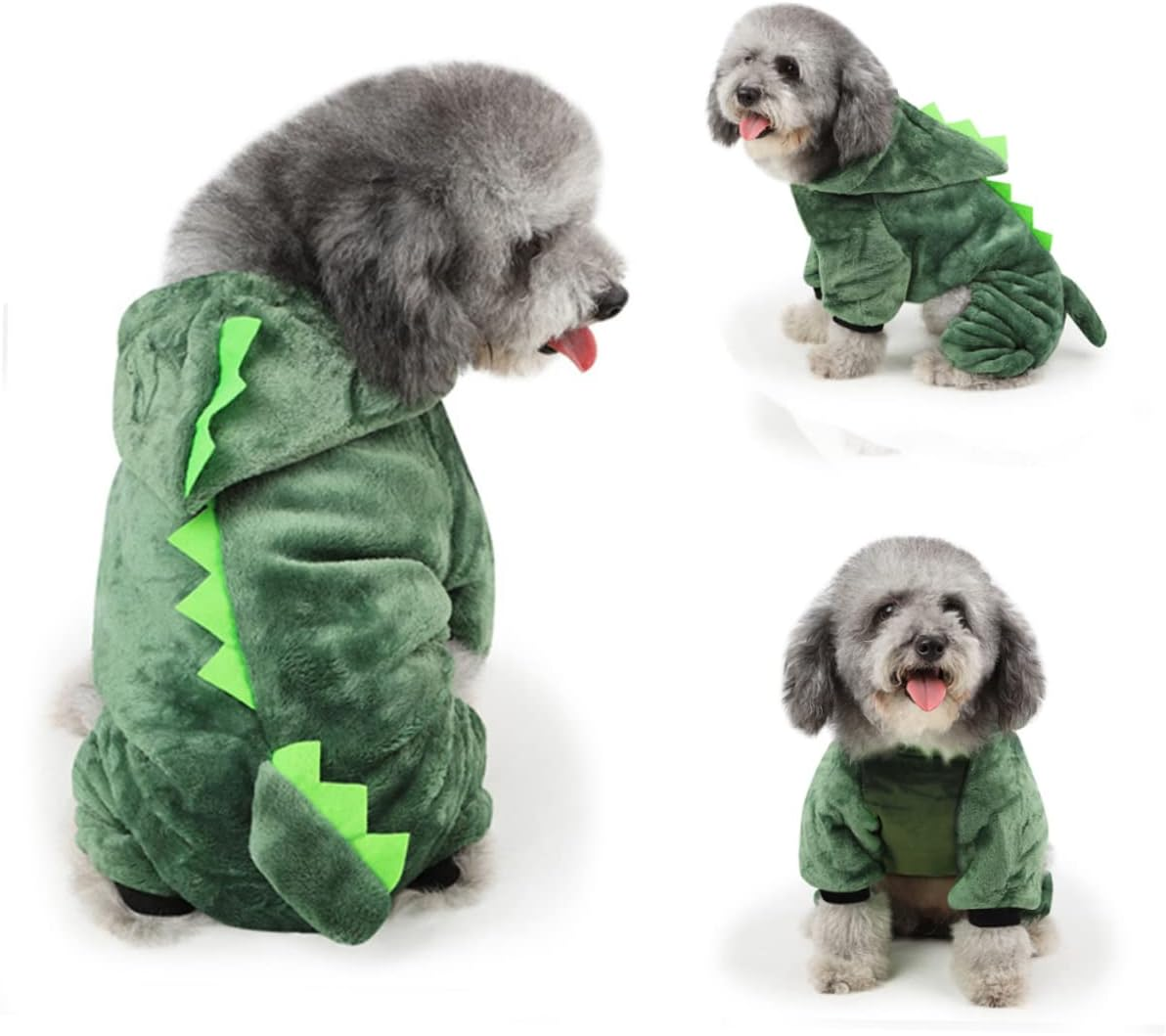 Halloween Dog Costume Dinosaur Dog Outfit Large Size Warm Pet Clothes Winter Jumpsuit image number 6