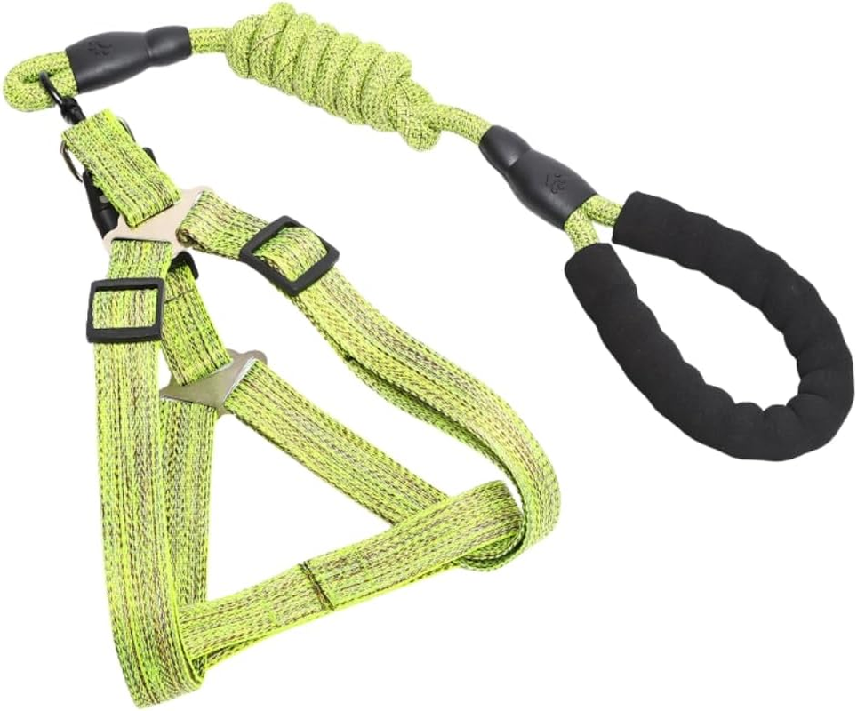 Premium No-Pull Dog Harness & Leash Set - Reflective Adjustable Step-In Vest for Small Medium Large Dogs (Pink, Large)