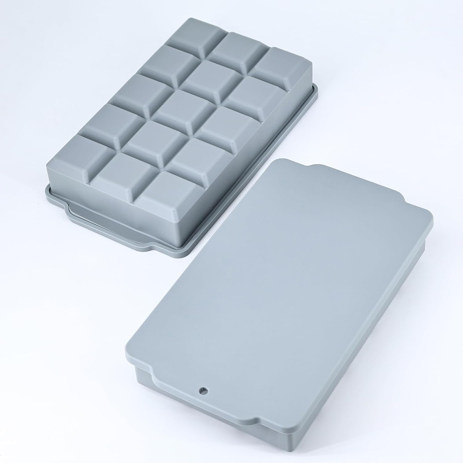 Silicone Ice Cube Tray with Lid &ndash; Set of 2 Ice Cube Molds, Making 30PCS Square Ice Cube for Whiskey Cocktails Bourbon Soups Frozen Treats, Easy Release BPA Free image number 2