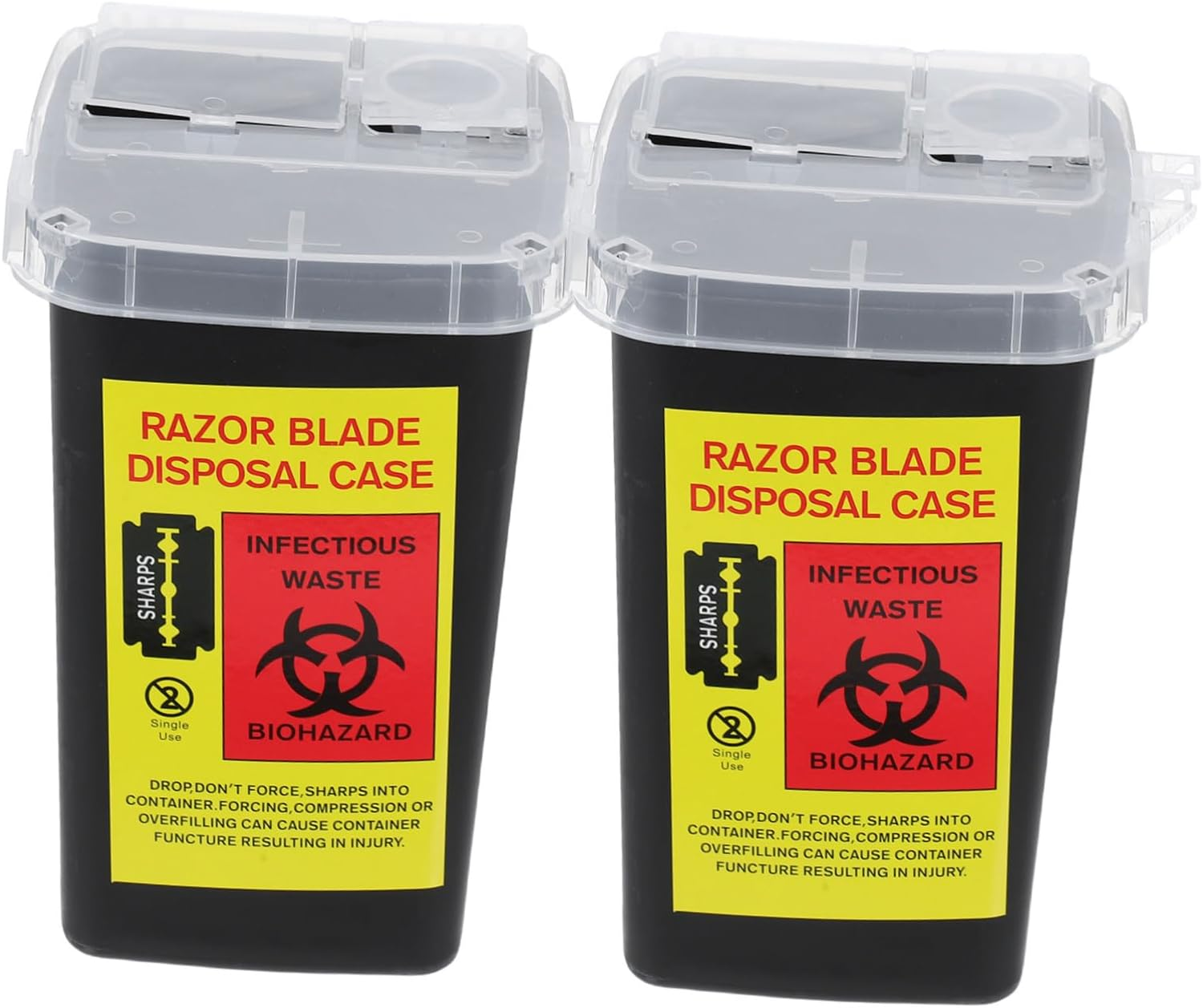 WRITWAA 2Pcs Portable Razor Blade Storage Case Hairdressing Razor Container with Locking Lid for Safe Shaving Blade Disposal and Recycling Lightweight and Reusable Sharps Box image number 3