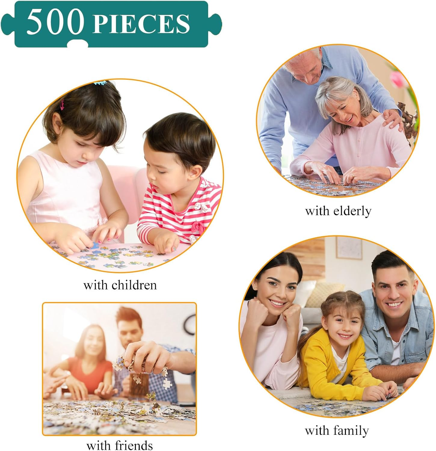 HUADADA Jigsaw Puzzles for Adults 500 Pieces, Puzzles for Adults 500 Piece, Challenging Game Toys, Impossible Puzzle, Family Decoration Puzzle - Lake Como image number 4