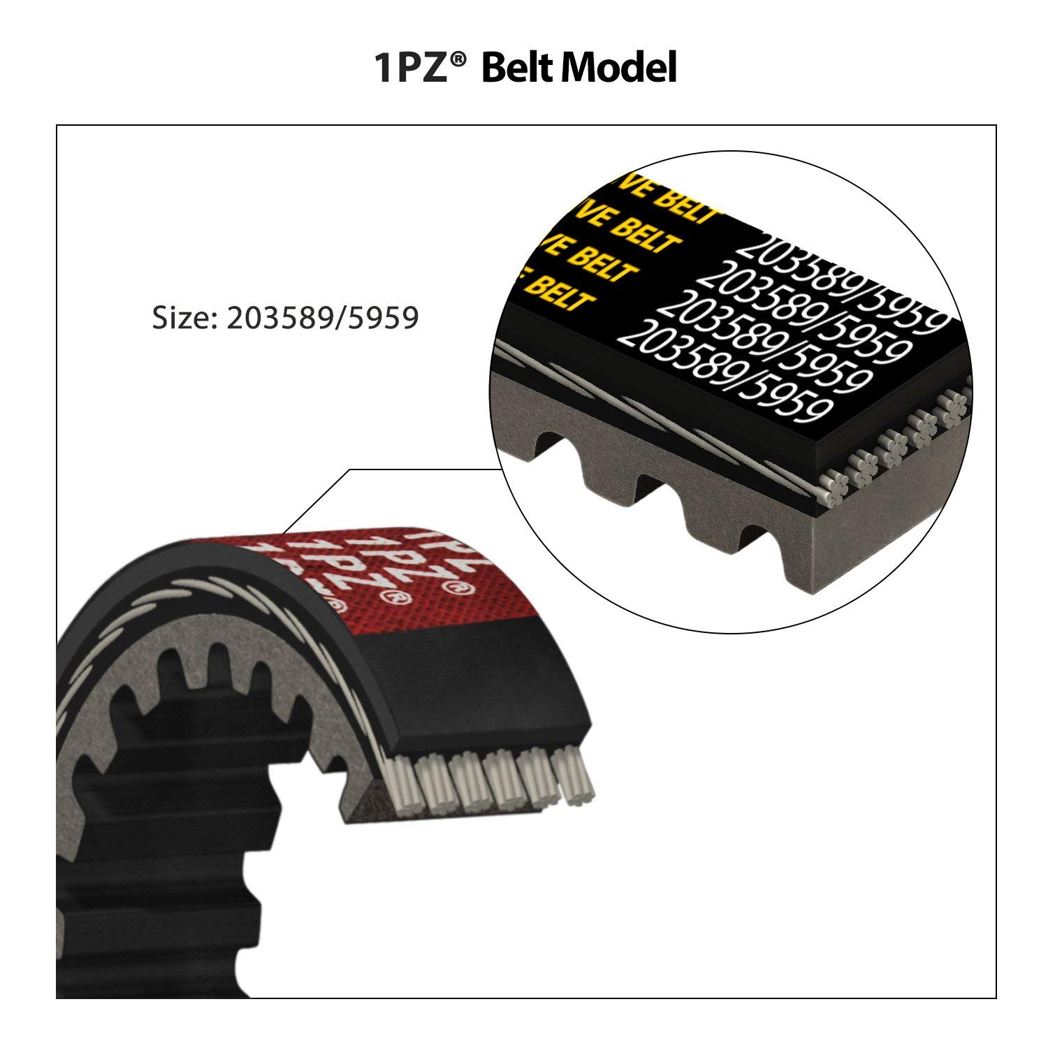 1PZ DB1-P30 Drive Belt for 30 Series Manco 5959 Comet 203589 Go Kart TAV30 TAV2 Ken-Bar Karts Carter Kartco 5Hp-7Hp Engine Murray Baja Stens Rotary (Pack of 3) image number 3