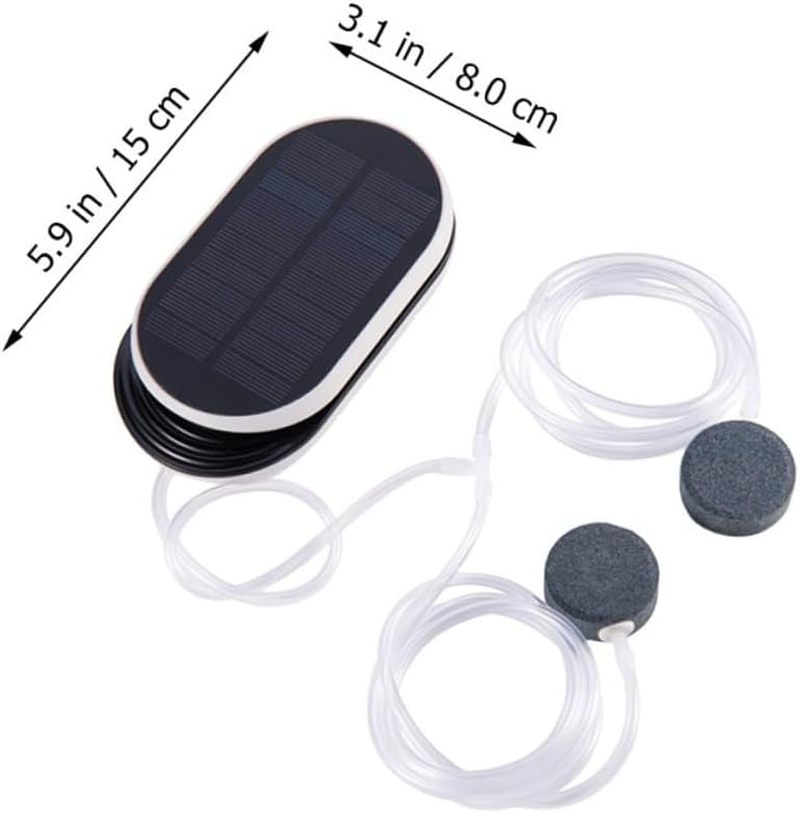 Bestonzon Solar Oxygen Pump Portable Aerator with High Air Volume Sun Powered Fish Tank and Oxygenation Tool Low Noise Outdoor Pool Pump for Hydroponics and Garden Water Features image number 1