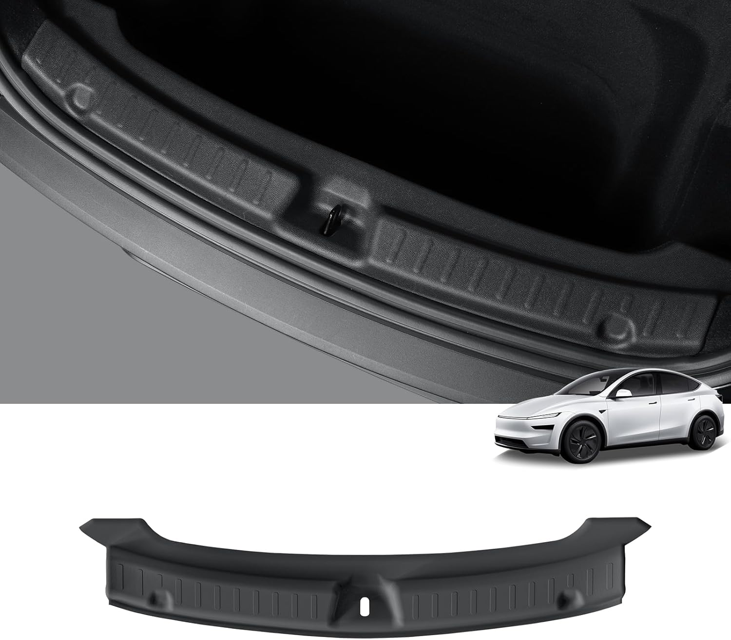 LUCKEASY Rear Bumper Guard for Tesla Model Y Juniper 2025 Rear Trunk Bumper Guard Sill Cover Protector for Model Y Accessories TPE Black