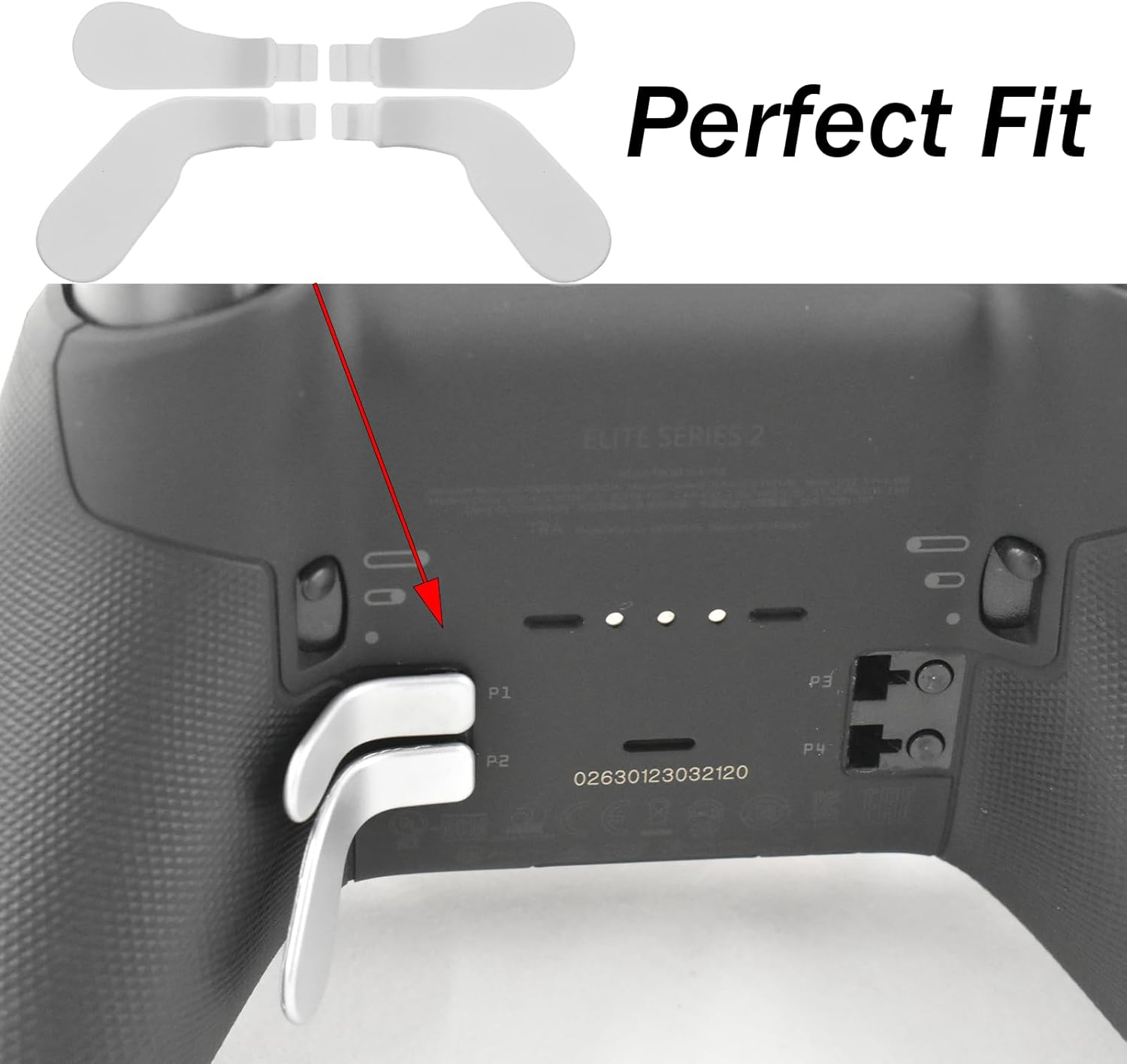 4 Pcs Elite 2 Core Controller Paddles for Xbox One Elite Series 2, Elite Control Paddles for Xbox One Elite, Elite Controller Metal Paddles for Xbox One Elite Series 2 (Silver) image number 1