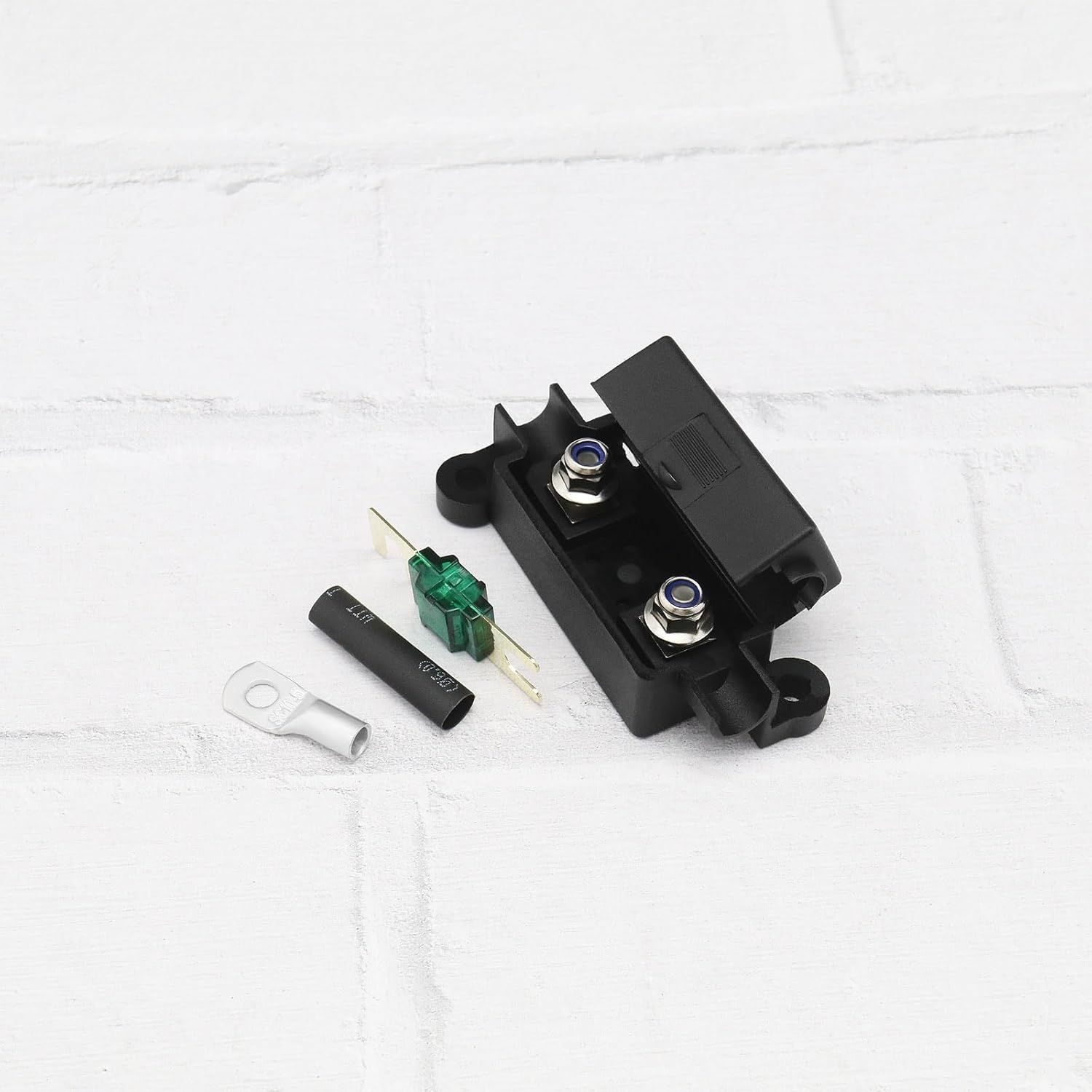 SING F LTD 1 Set Car Fuse Holder with Lock Nuts Midi Fuses Ring Terminals Heat Shrink Tubing for Motorcycles Cars Trucks Vehicles Safety Fuse Holder 40A image number 2