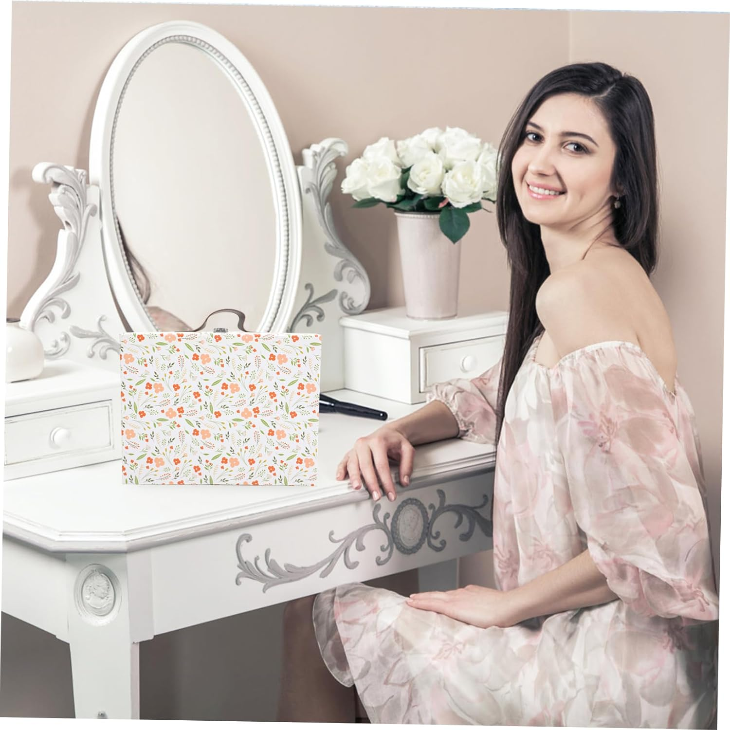 Thickened Paper Suitcase Box Storage Organizer Multi-Functional Decorative Box