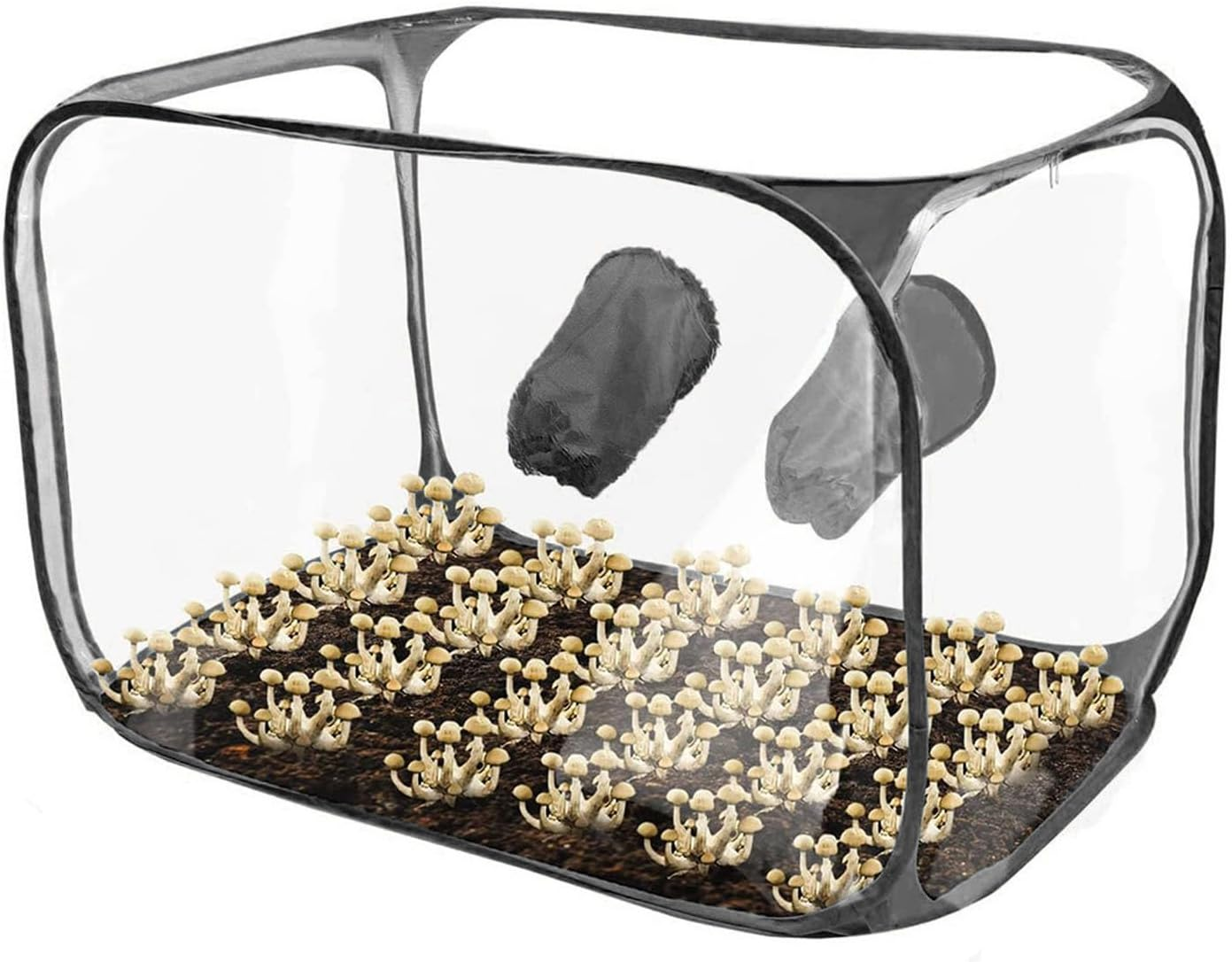 Portable PVC Mushroom Growing Still Air Box with 2 Air Vents, Zipper Design for Fresh Air Exchange image number 2