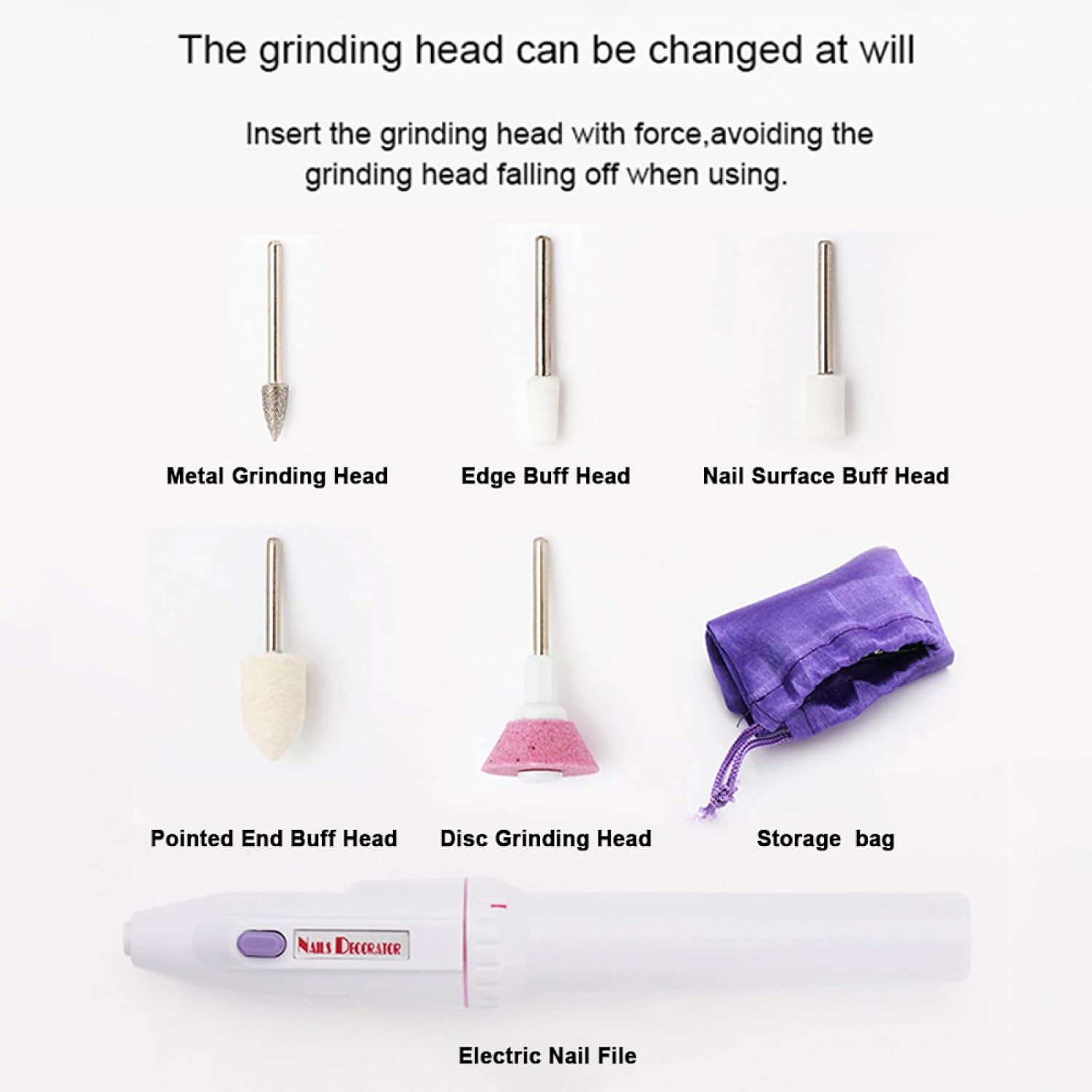 Labymos Portable Electric Nail File Machine for Nails Gel Nails Kit Nail Drill Bits Mani Kit Pedi Tools Best Gifts for Women Girls image number 3