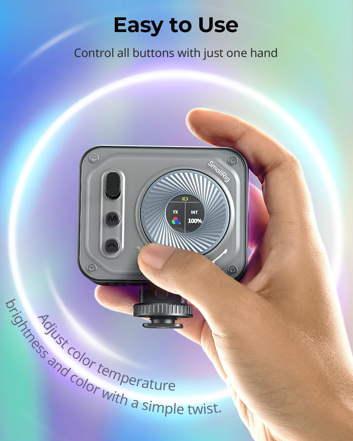 SMALLRIG Vibe P108 Pro RGB Video Light, Portable Led Camera Light for Photography, Cold Shoe Light, CRI95+, 2500-6500K, 12 Effects, Fill Light Accessories for Content Creator, Streaming 4661 image number 3