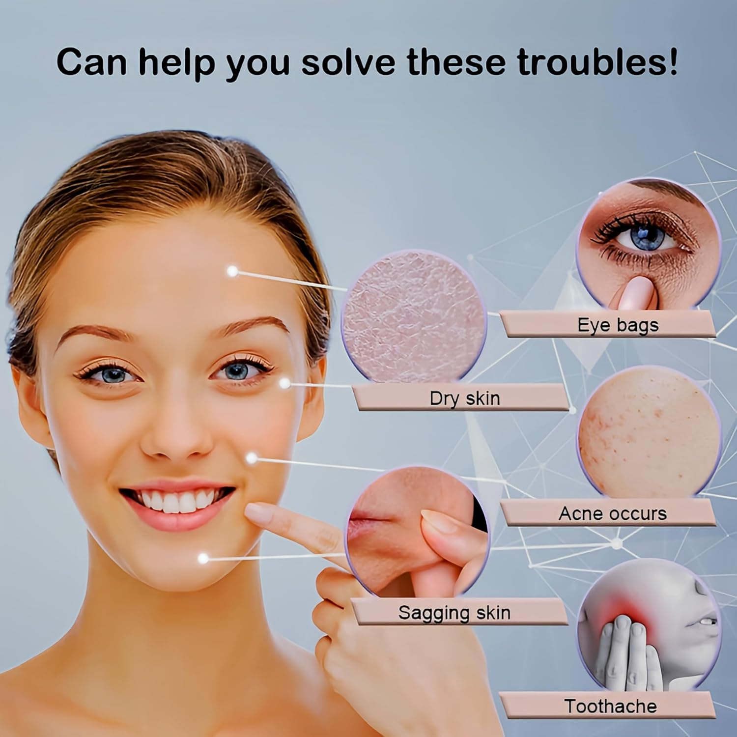 Tisko Ice Cube Roller Massager for Face, Eyes and Neck Naturally Conditioning and Skin Care,De-Puff Eye Bags,Reduce Migraine Pain,Reusable Massage Silicone Ice Mold (Blue)