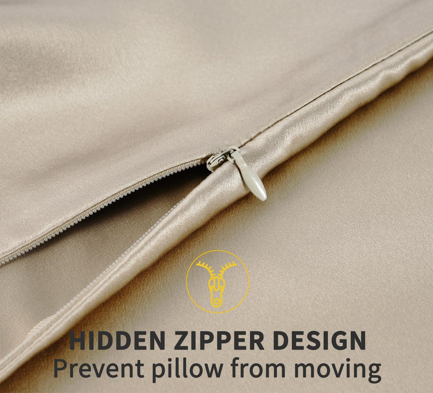 ZIMASILK 100% Mulberry Silk Pillowcase for Hair & Skin, 19 Momme Both Sides Pure Silk, 600 Thread Count, Hidden Zipper, 1Pc (Queen 20"X30", Taupe) image number 4