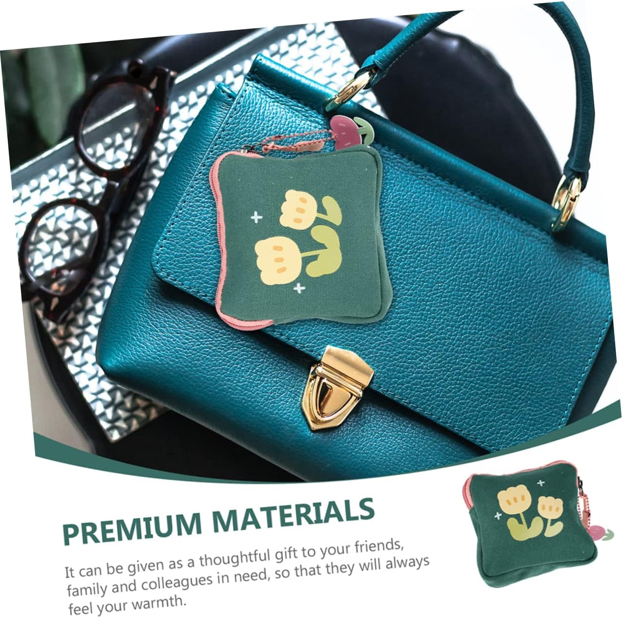 Healeved 6Pcs Sanitary Napkin Organizer Portable Period Bag Sanitary Pad Pouch Zipper Money Pouch Small Tampon Storage Bag for Travel Use image number 3