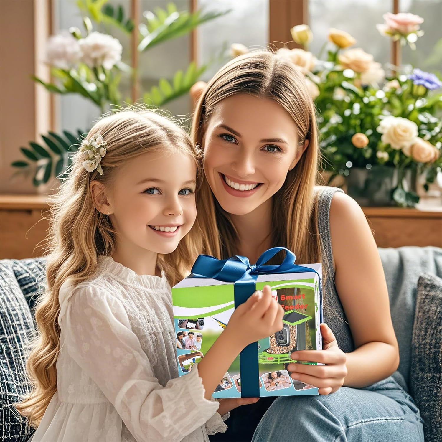 Bird Feeder with Camera, Solar Powered, AI Identifies 11,000+ Bird Species, IP66 Weatherproof, Auto Capture 3K HD Birds Video, Bird House with Cam, Outdoor Bird Feeder, Ideal Gifts for Bird Lover