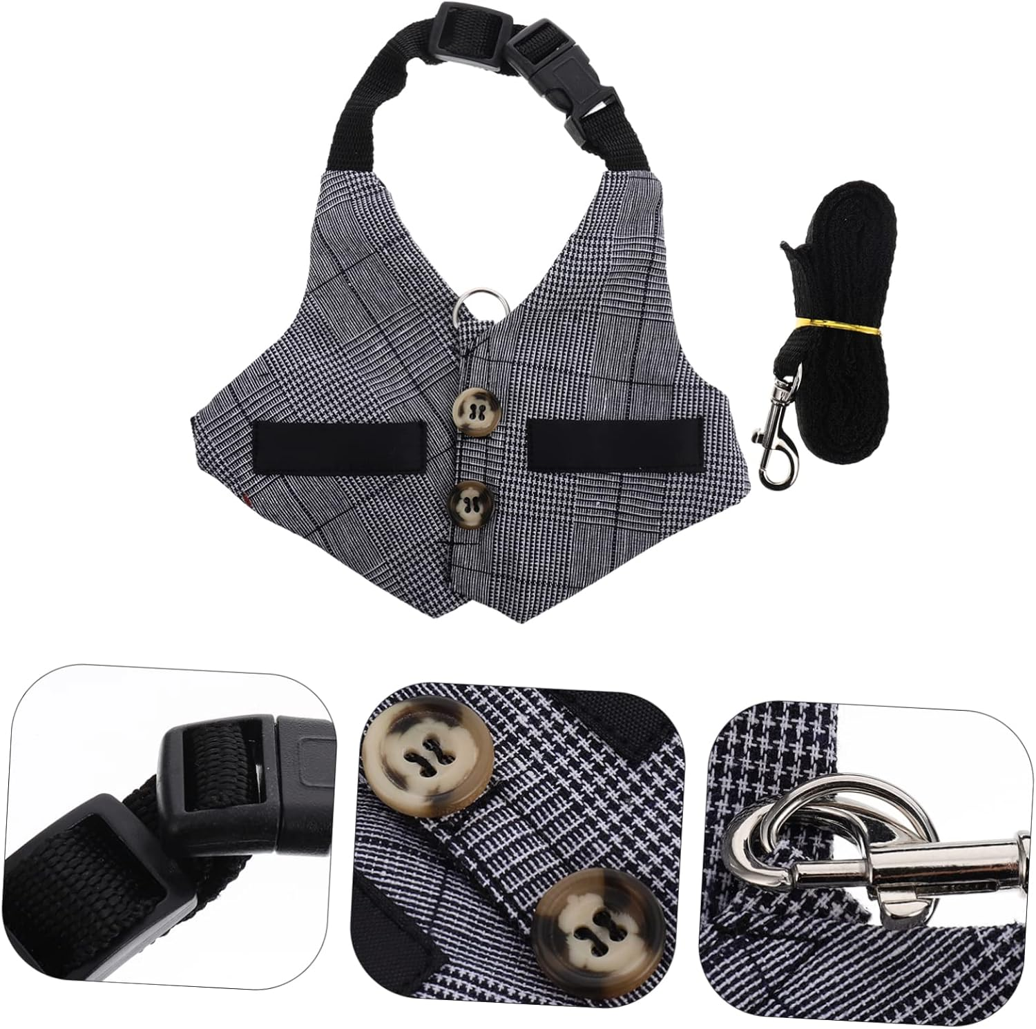 Rabbit Stripe Harness and Leash Set Adjustable Bunny Vest Small Suit Style Pet Harness Anti-Escape Design Suitable for Small Animals and Indoor Outdoor Use image number 2