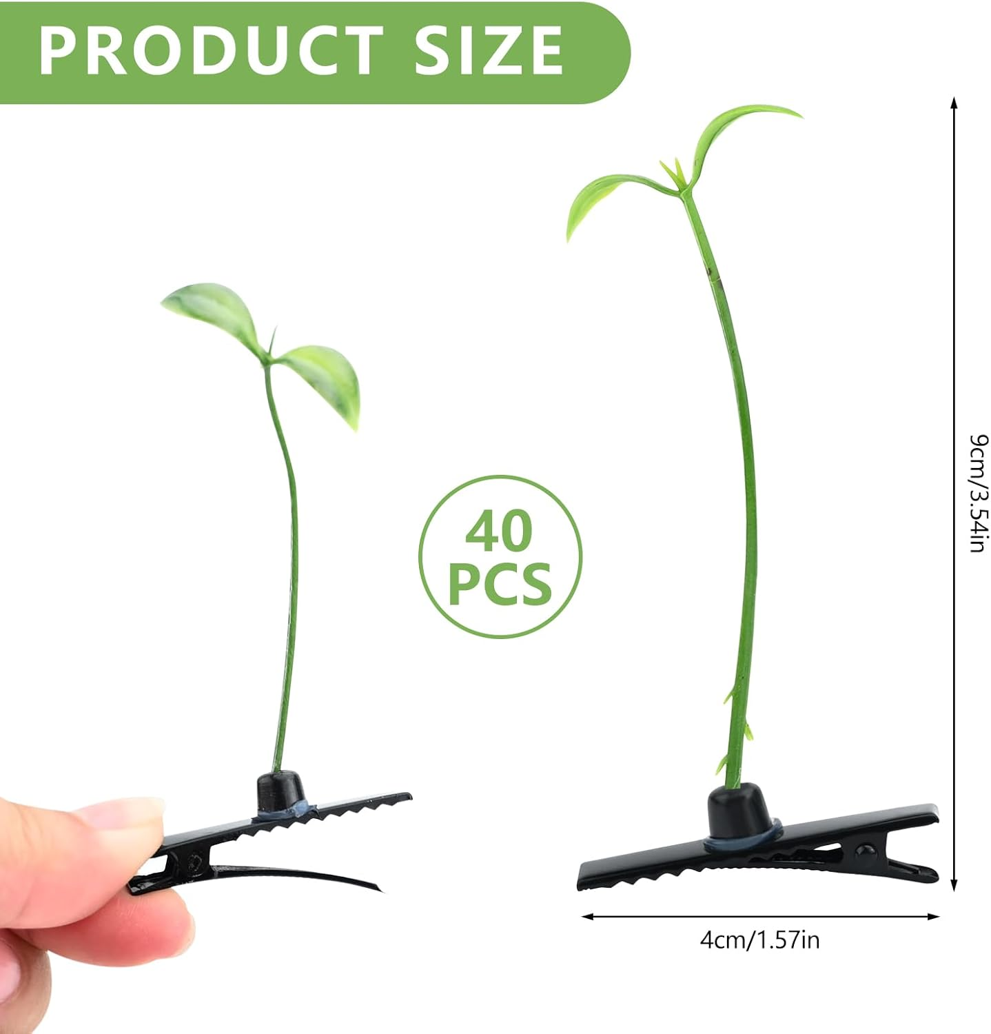 Bekecidi 40 Pieces Bean Sprout Hair Clip Funny Plant Hairpins Little Grass Sprout Clips Flower Butterfly Hair Barrettes Headwear for Women Girls Party for Women Girls Kids Toddler Party Favor image number 2