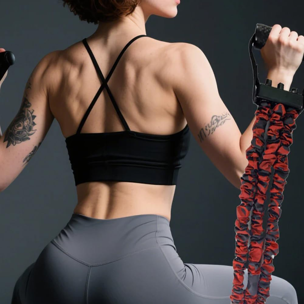 2025 Natural Latex 3-Hole Resistance Band, Heavy Duty Full Body Stretcher for Strength Trainings, AB Workouts & Flexibility, Ankle,Pedal Puller for Home/Gym