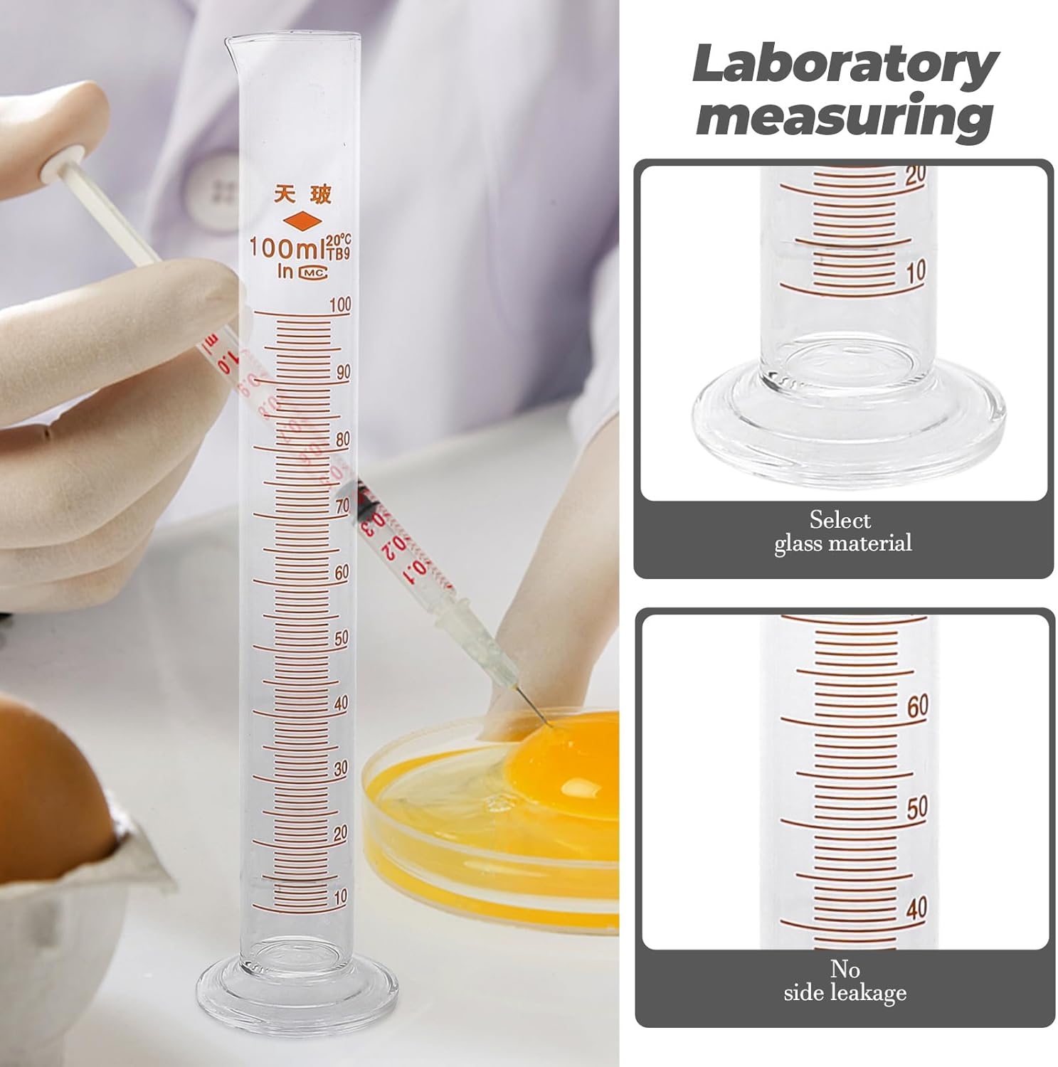 ULTECHNOVO Lab Glassware Set, 9Pcs- Includes 3 Beakers, 3 Erlenmeyer Flasks, 3 Graduated Measuring Cylinders, Beaker Set for Lab Experiment image number 1