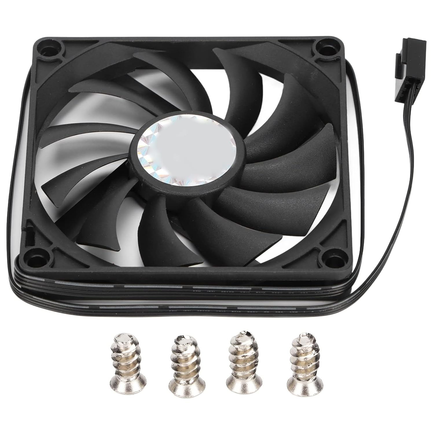 Computer Case Fan, 80Mm Long Life Cooling Fan Ultra Thin 4 PIN PWM Intelligent Speed Regulation Chassis Fan with Screw Bag for Computer Chassis image number 3