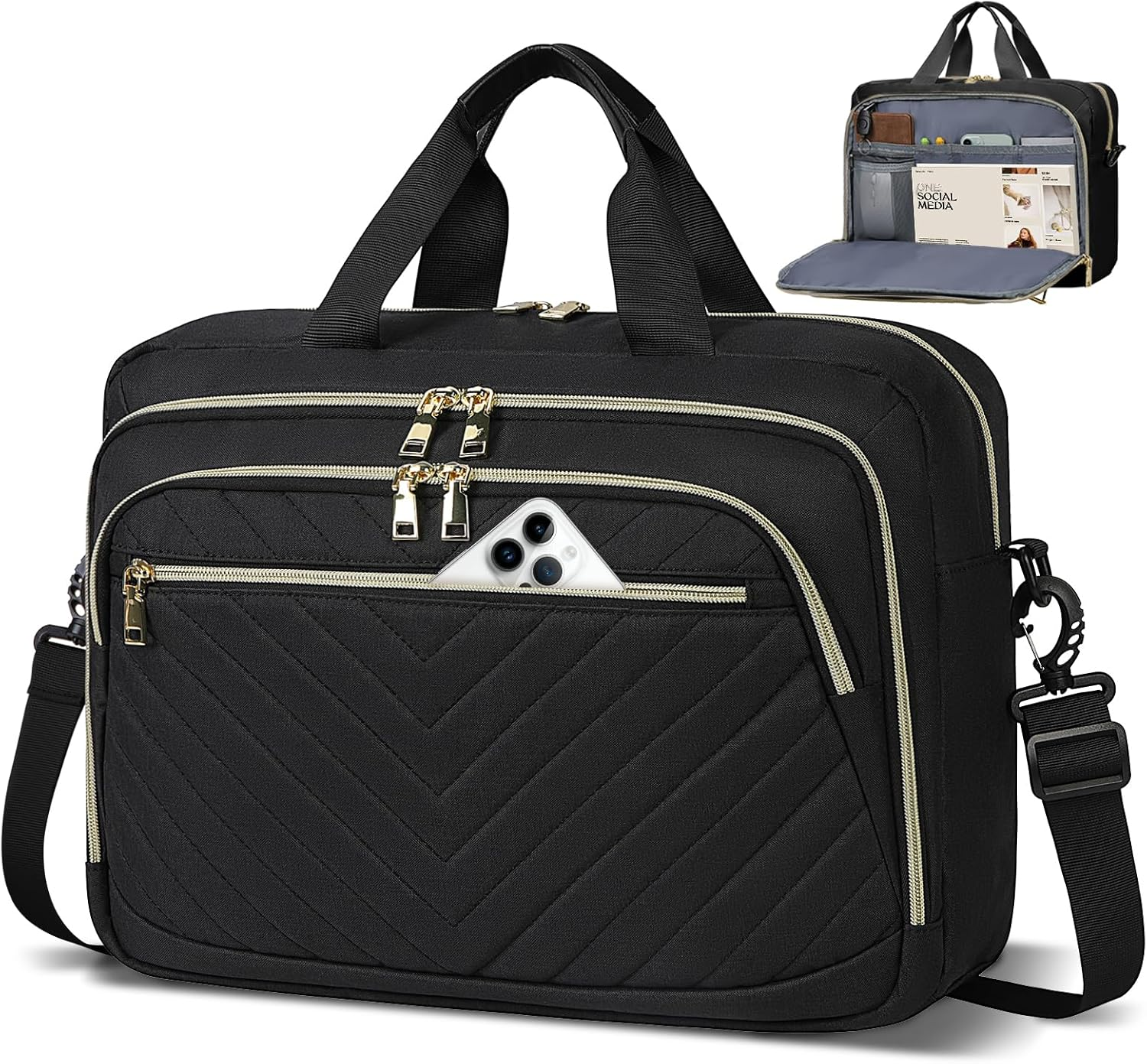 Laptop Bag for Women Laptop Briefcase Large Capacity Computer Shoulder Bag