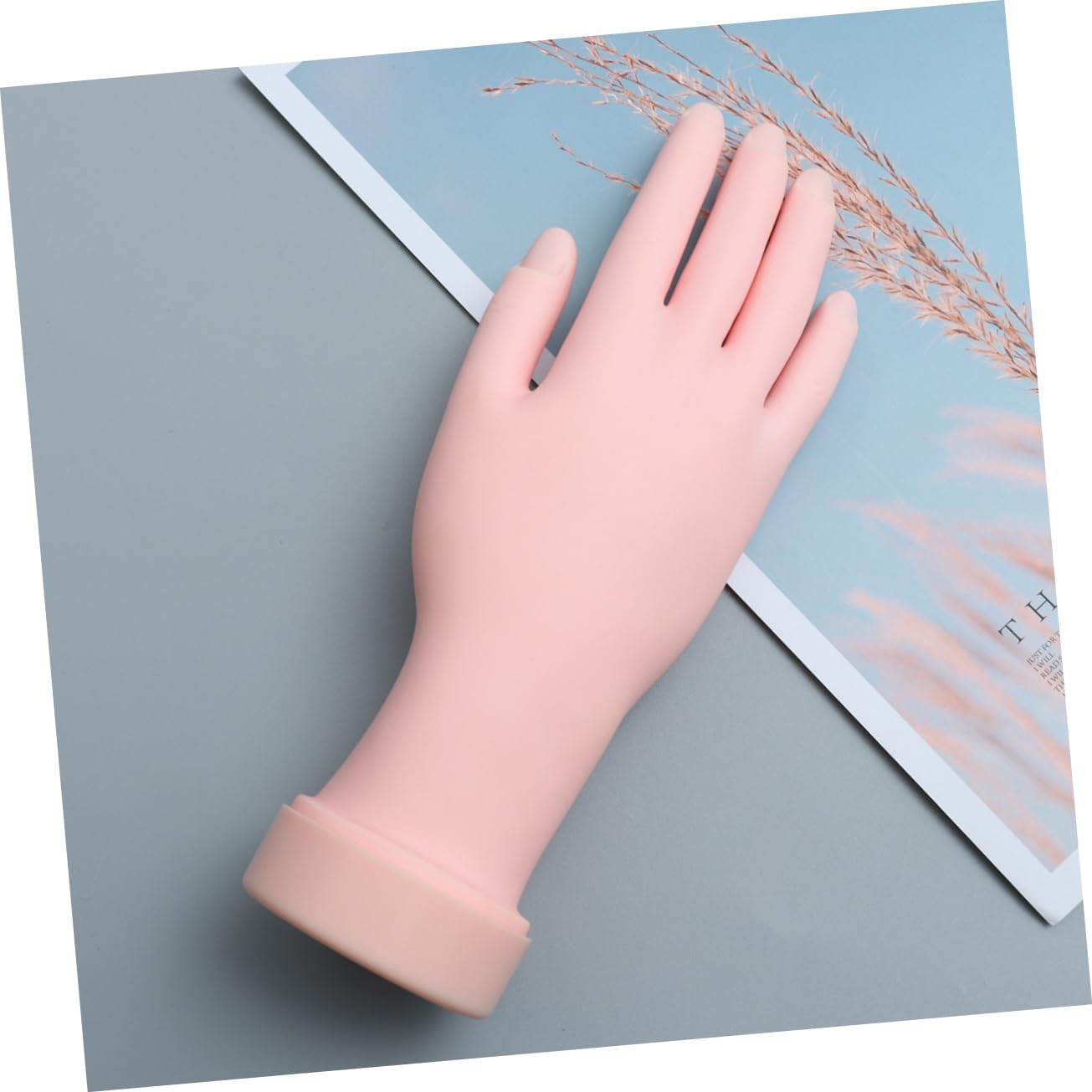 WOONEKY Nail Art Practice Prosthetic Right Hand Model Movable Bendable Rubber Hand Nail Tips Insertable Tool for Beginners Salon Artists image number 4