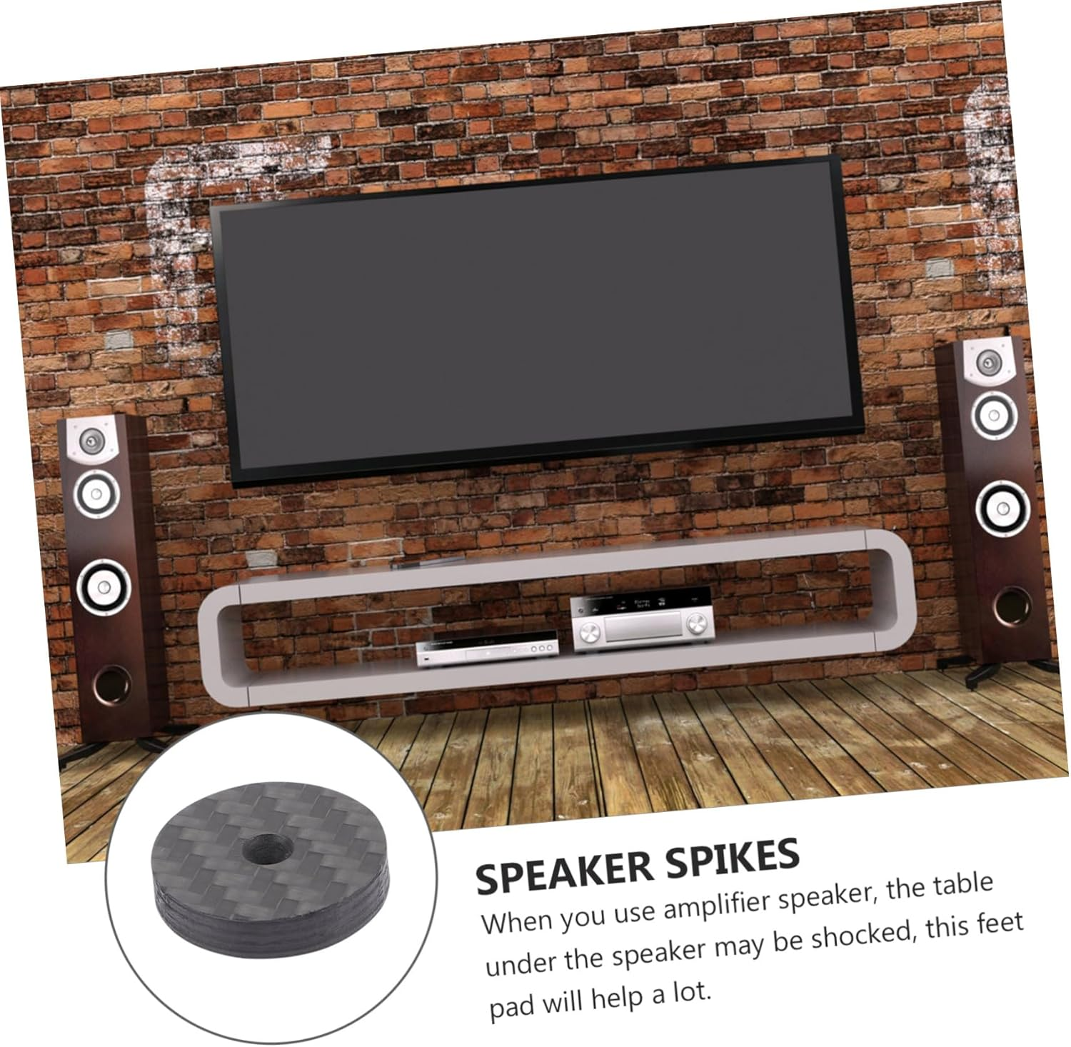 UKCOCO Carbon Fiber Speaker Spikes Isolation Feet 25X5Mm 4Pcs Shockproof Audio Turntable Pads for Home Theater and Hi-Fi Systems image number 1