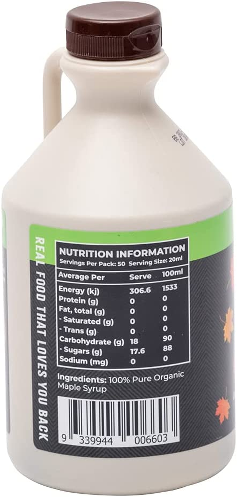 Honest to Goodness Organic Grade a Dark Robust Maple Syrup 1 Litre