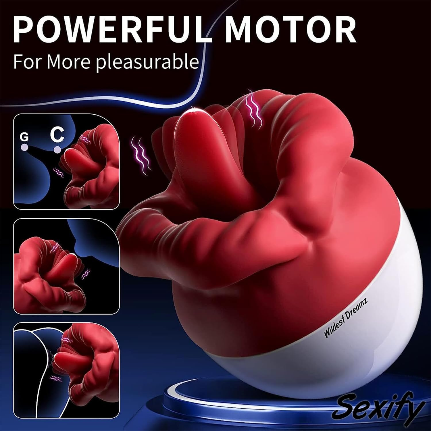 Licking Vibrator Sex Toys Vibrator for Women - Adult Toys with 10 Vibrating & 10 Tongue Licking Modes, Nipple Toys Clitoral Vibrator G-Spot Vibrators, Adult Sex Toys & Games for Women Couples Pleasure image number 1