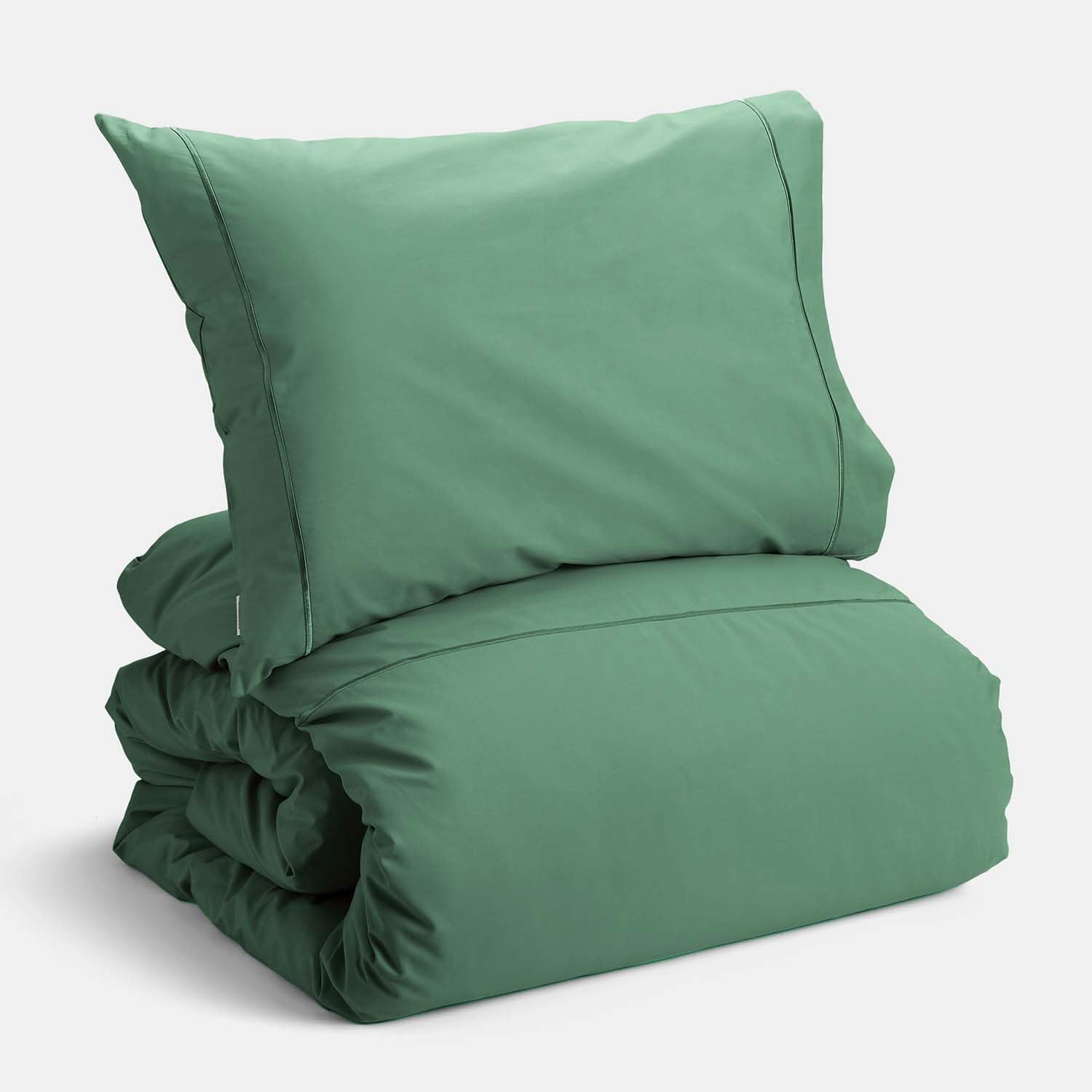 Bianca Plain Dyed Percale Jade Bed Linen + Pillowcases + Fitted Sheet 260 X 280 + 50 X 80 (2) + 180 X 200 Cm image number 3