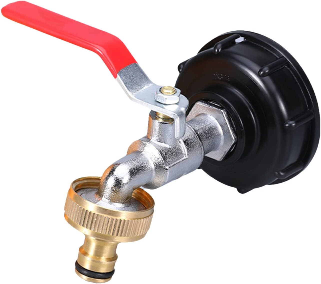 QIUNI IBC Tank Drain Adapter 3/4'' Thread Connector Brass Valve Fitting for Oil Fuel Water