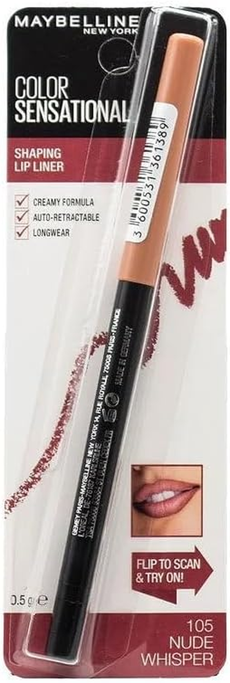 3Pk Maybelline New York Color Sensational Shaping Lip Liner - 105 Nude Whisper image number 1
