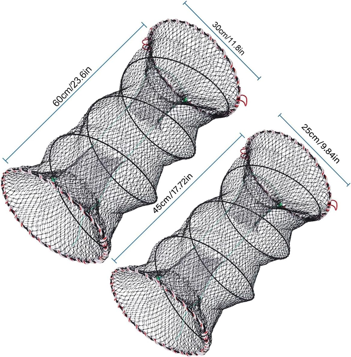 AIMALL 2 PCS Multifunctional Fishing Net for Crab, Shrimp, and Fish, Retractable Nylon Mesh Net with Casing Buckle and Plating Framework, 23.6 X 17.7 Inches image number 4