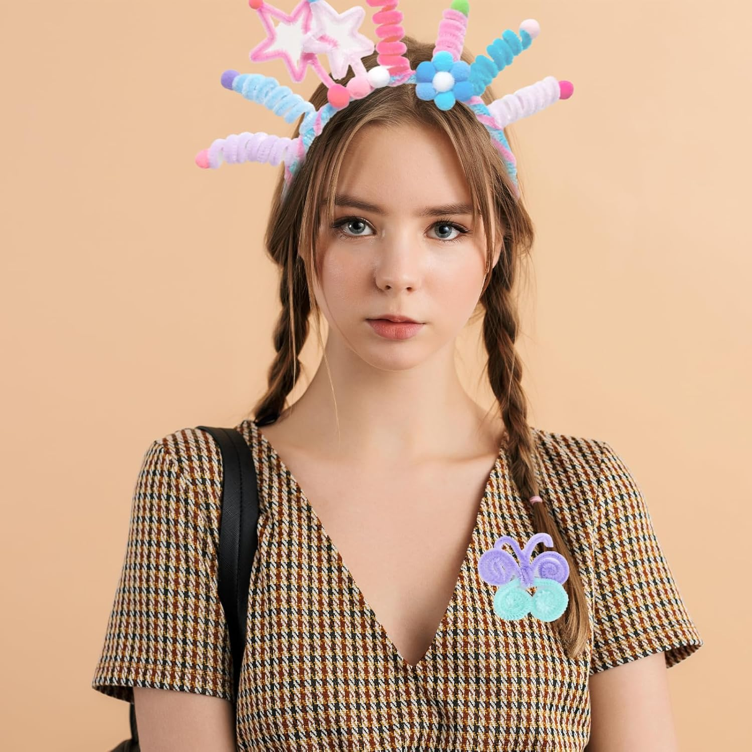 Pipe Cleaners Set, 100 PCS Macaron Colors Fuzzy Sticks Pipe Cleaners for DIY Arts Crafts Project (7 Mixed Colors)