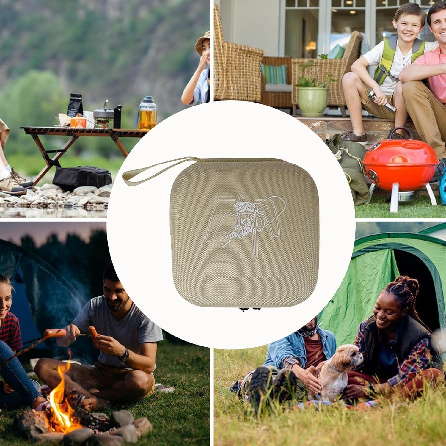 Carry Bag for Camp Stove | Waterproof Storage Bag Camp Stove Carry Bag,Thicken Dustproof Carry Case Portable Double Zipper Reusable Camp Supplies for Fishing - Green image number 6