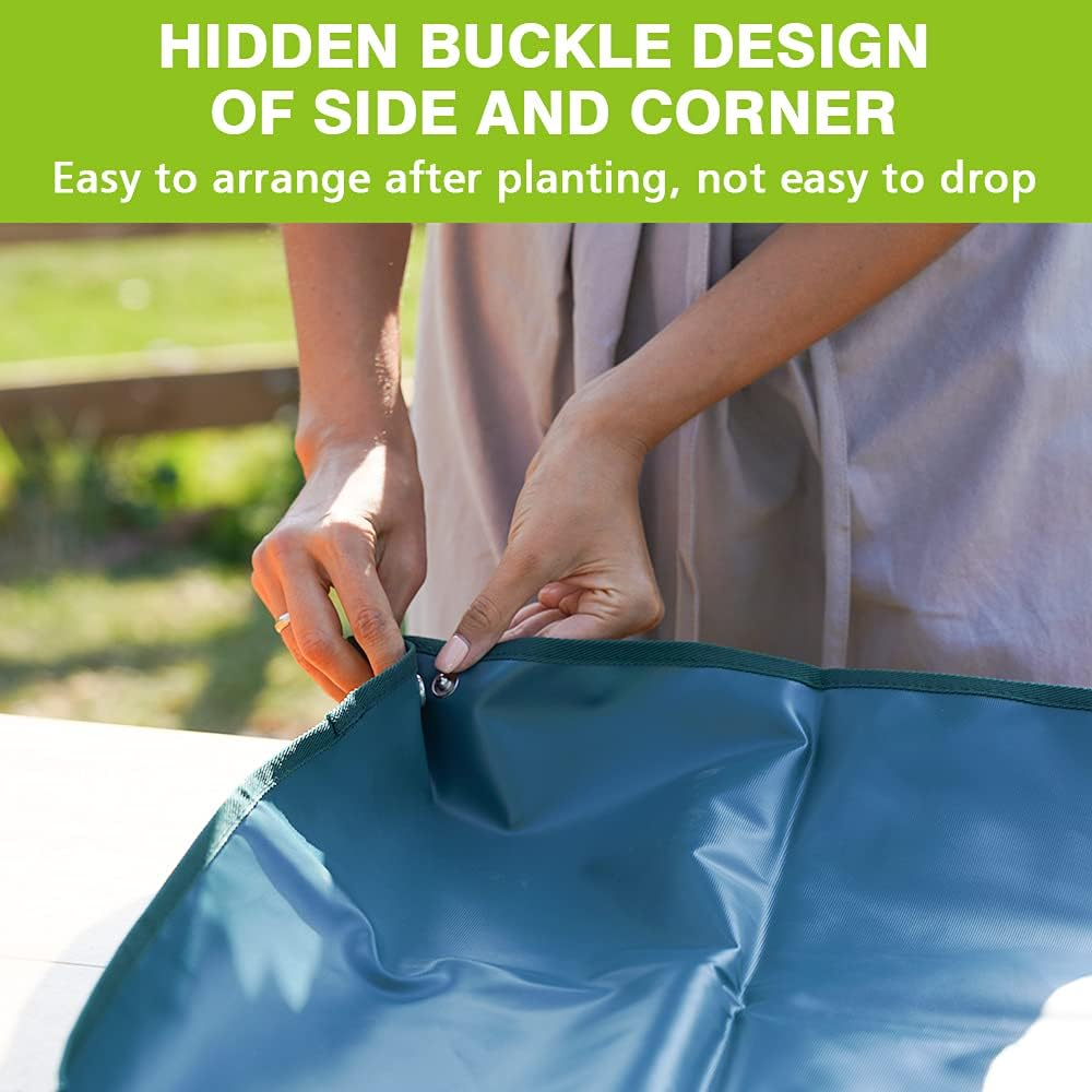 Berry&Bird Plant Repotting Mat Waterproof Transplanting Mats Indoor Succulent Potting Mat Foldable Gardening Mat Reusable Flower Potting Tarp (Green, 28.7 X 28.7'') image number 5