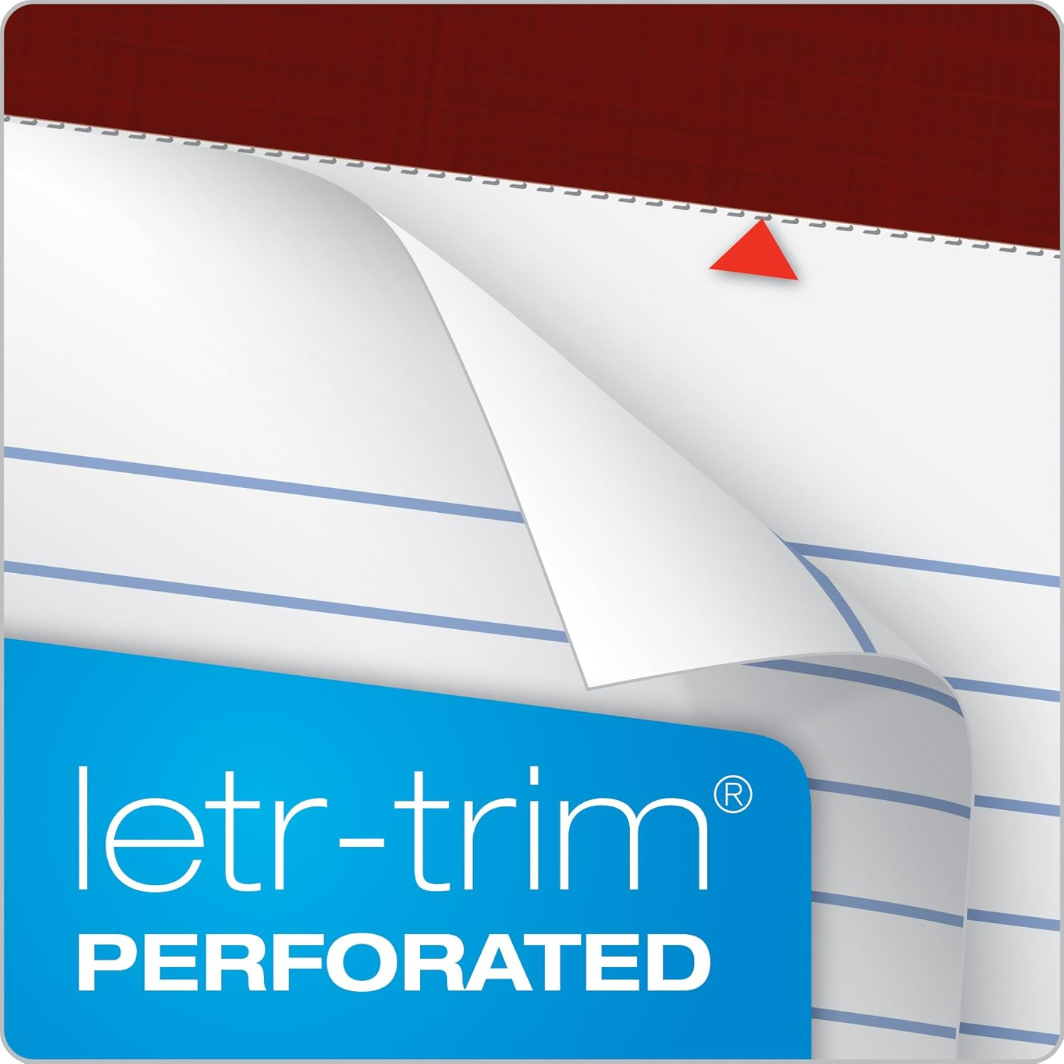 TOPS Double Docket Gold Writing Tablet, 8-1/2 X 11-3/4 Inches, Perforated, 3-Hole Punched, White, Narrow Rule, 100 Sheets per Pad, 2 Pads per Pack (99706) image number 3