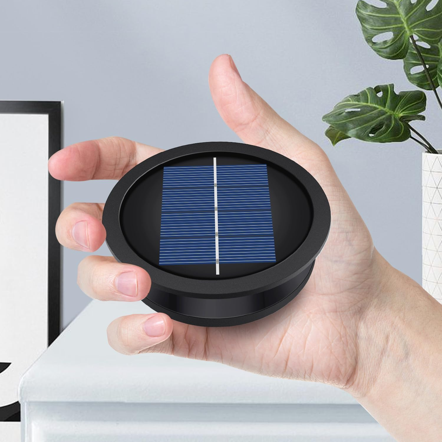 2 Pack Replacement Solar Light Parts(Top Size 3.2 Inches, Bottom Size 2.9 Inches),7 Lumens Warm White LED Waterproof Solar Light Replacement Top Kit for Outdoor DIY Hanging Lanterns image number 5